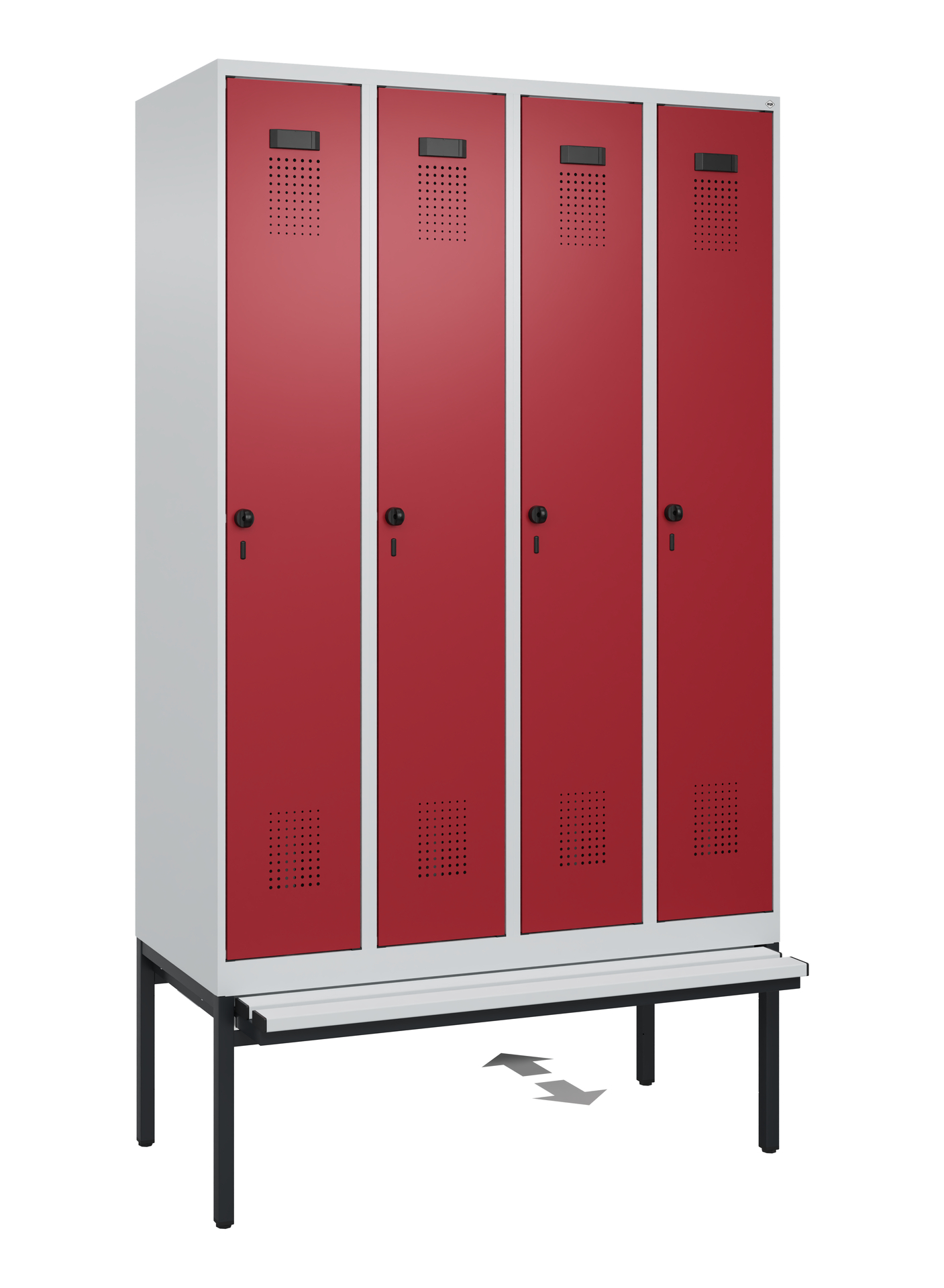 C+P Spind Evolo PLUS, Bank, 4 Abteile, 2120x1200x815mm