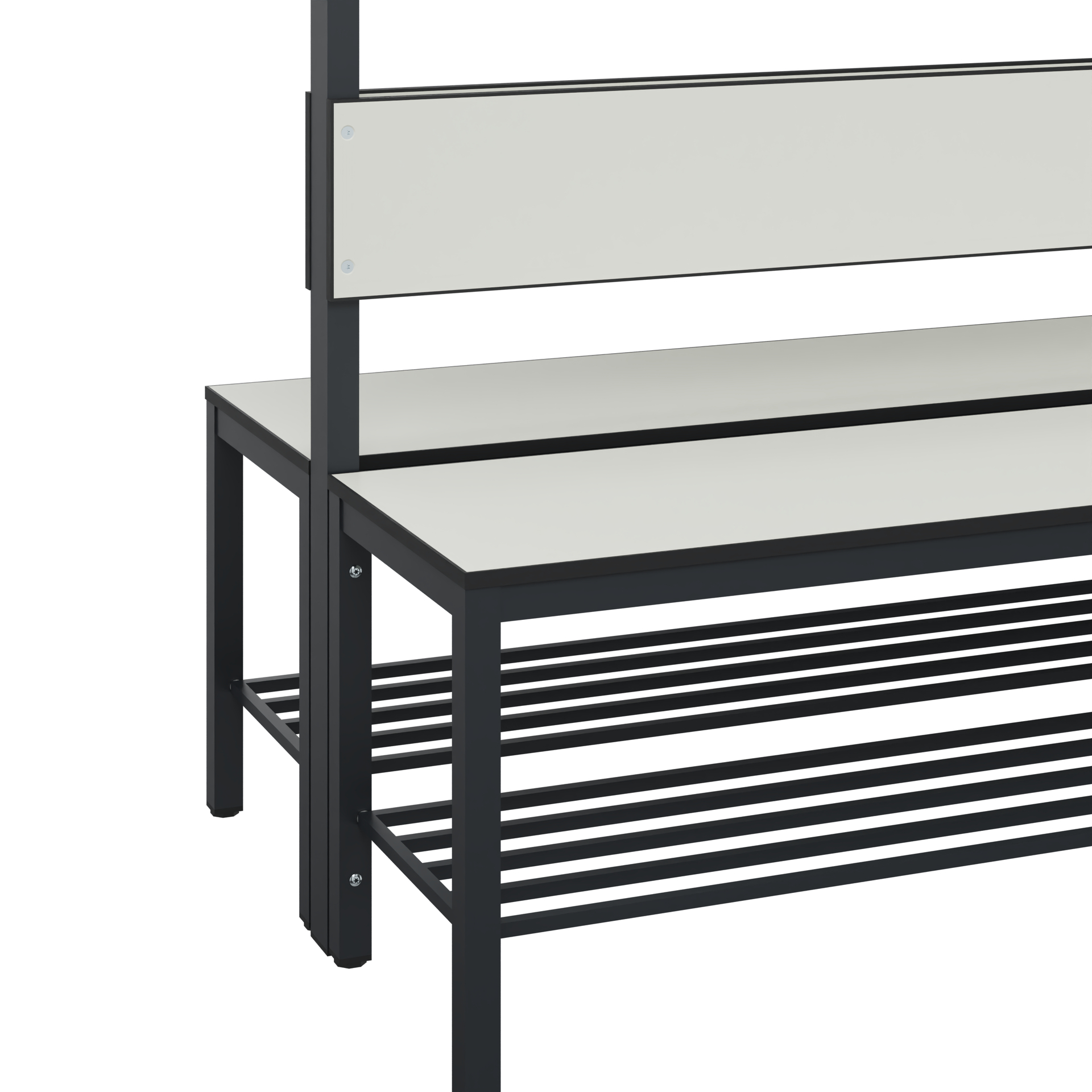 C+P Garderobenbank Solid HPL, 1716x1500x770mm, 7021/VK741