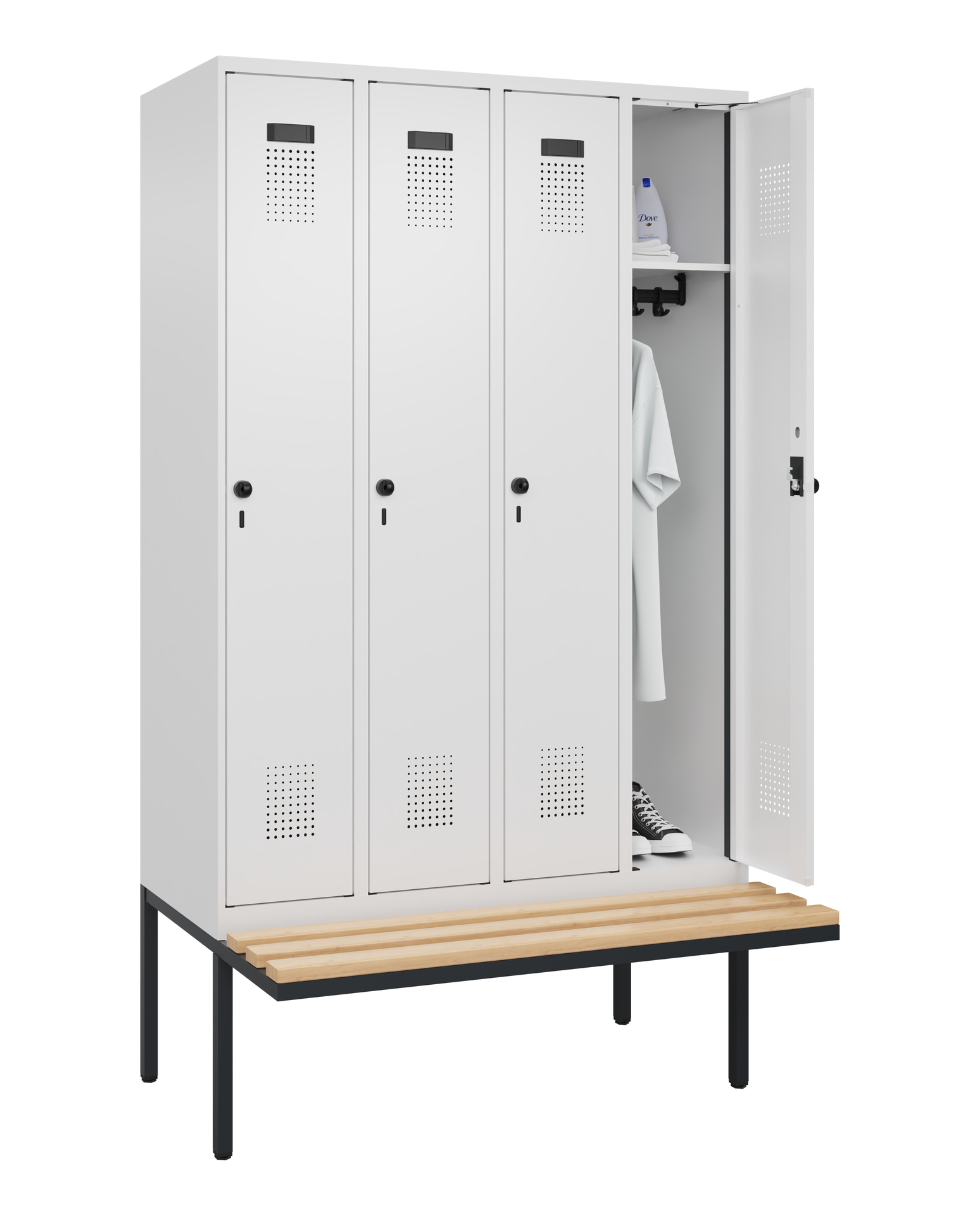 C+P Spind Evolo PLUS, Bank, 4 Abteile, 2120x1200x8