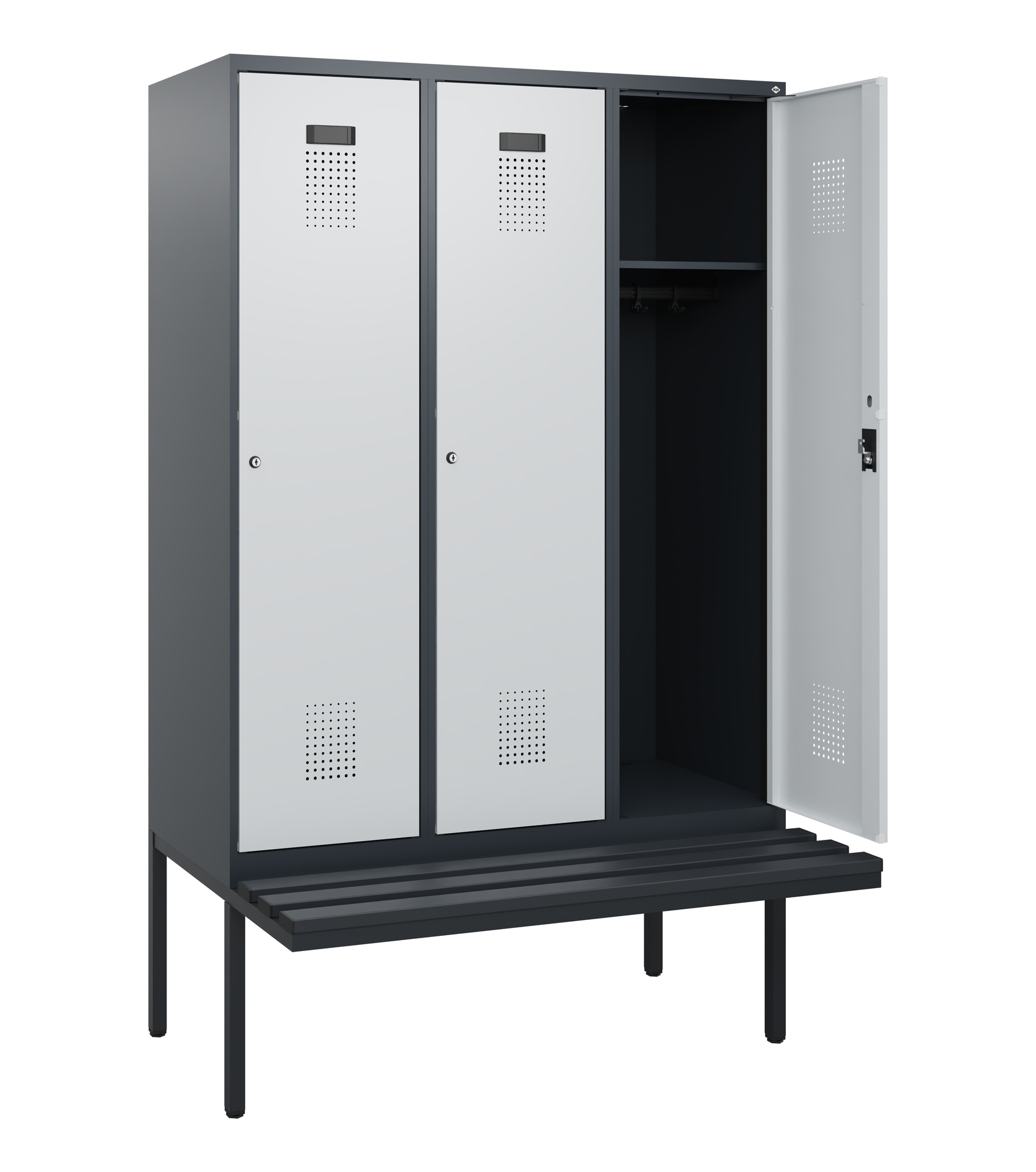 C+P Spind Evolo PLUS, Bank, 3 Abteile, 1950x1200x8