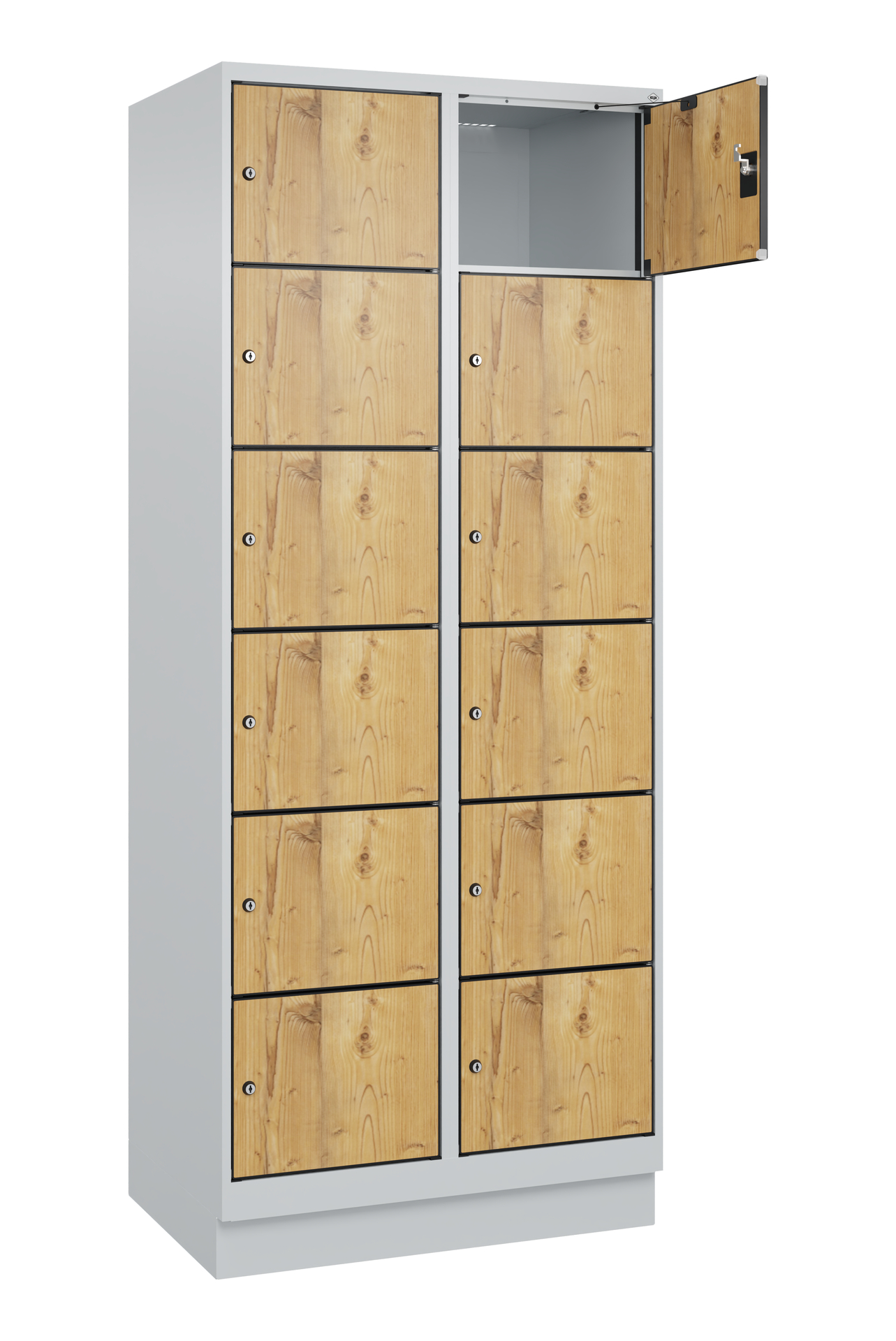 C+P Schlie�fachschrank Evolo PLUS, Sockel, 12 F�cher, 1950x800x500mm