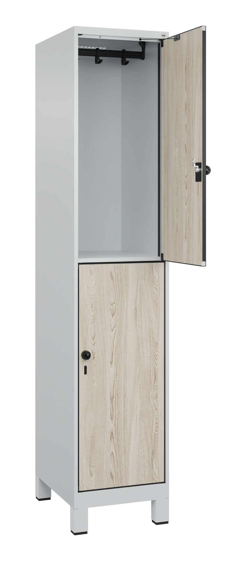 C+P Doppelst�ckiger Spind Evolo PLUS, 2 F�cher, 1950x400x500mm