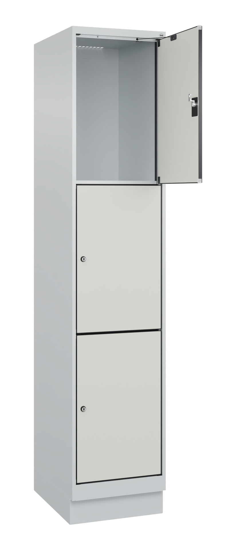 C+P Schlie�fachschrank Evolo PLUS, Sockel, 3 F�cher, 1950x400x500mm