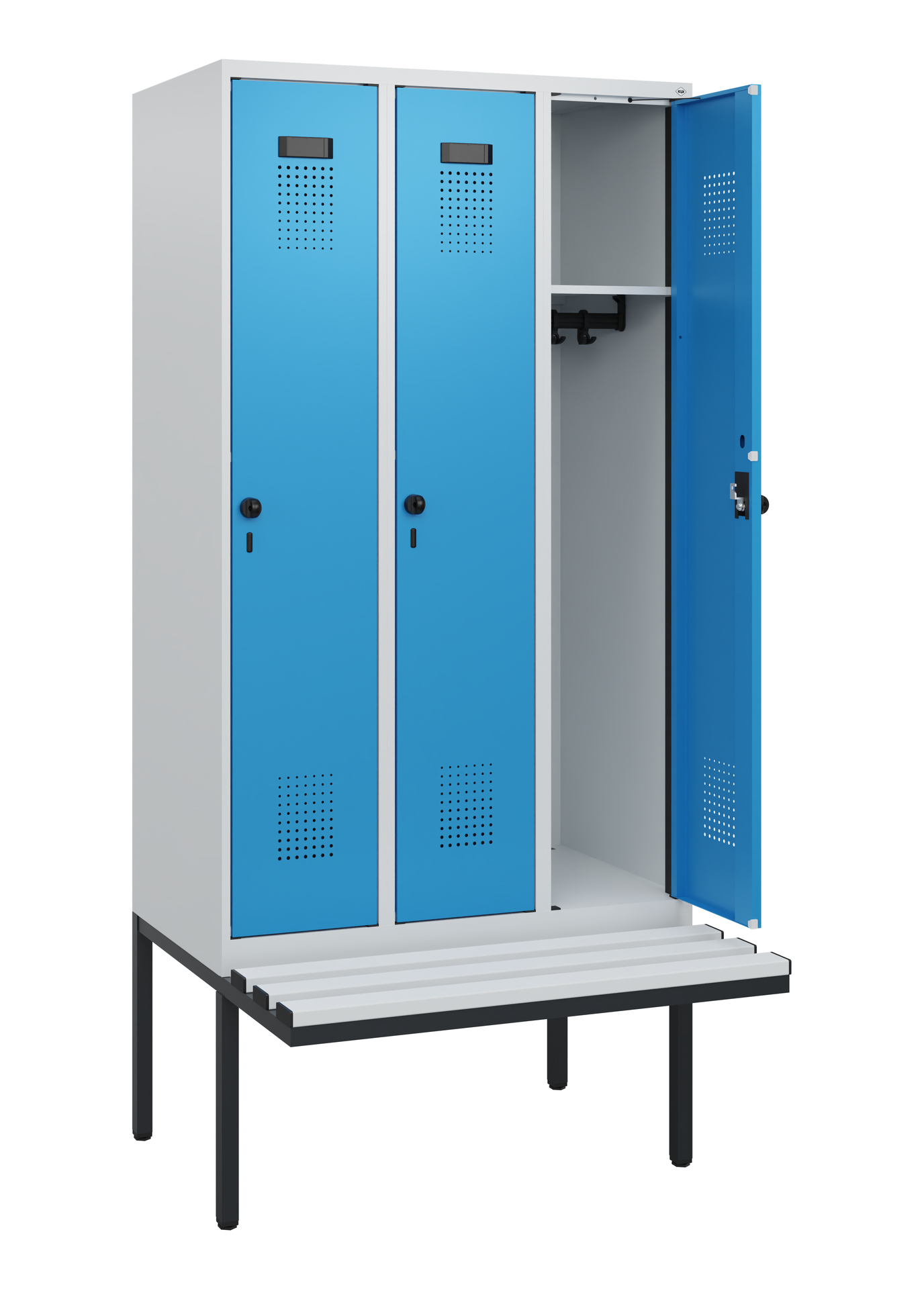 C+P Spind Evolo PLUS, Bank, 3 Abteile, 1950x900x81