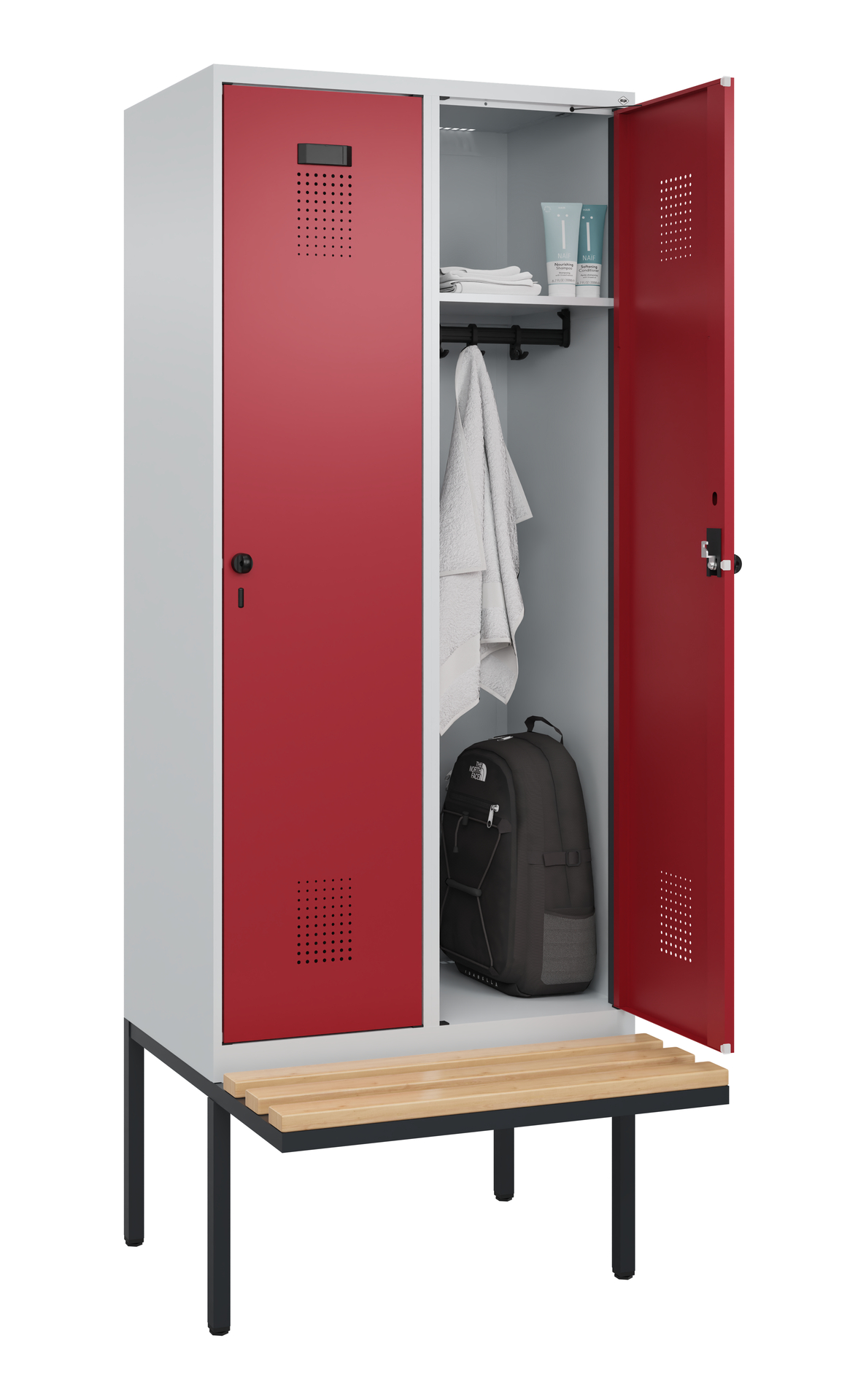 C+P Spind Evolo PLUS, Bank, 2 Abteile, 2120x800x81