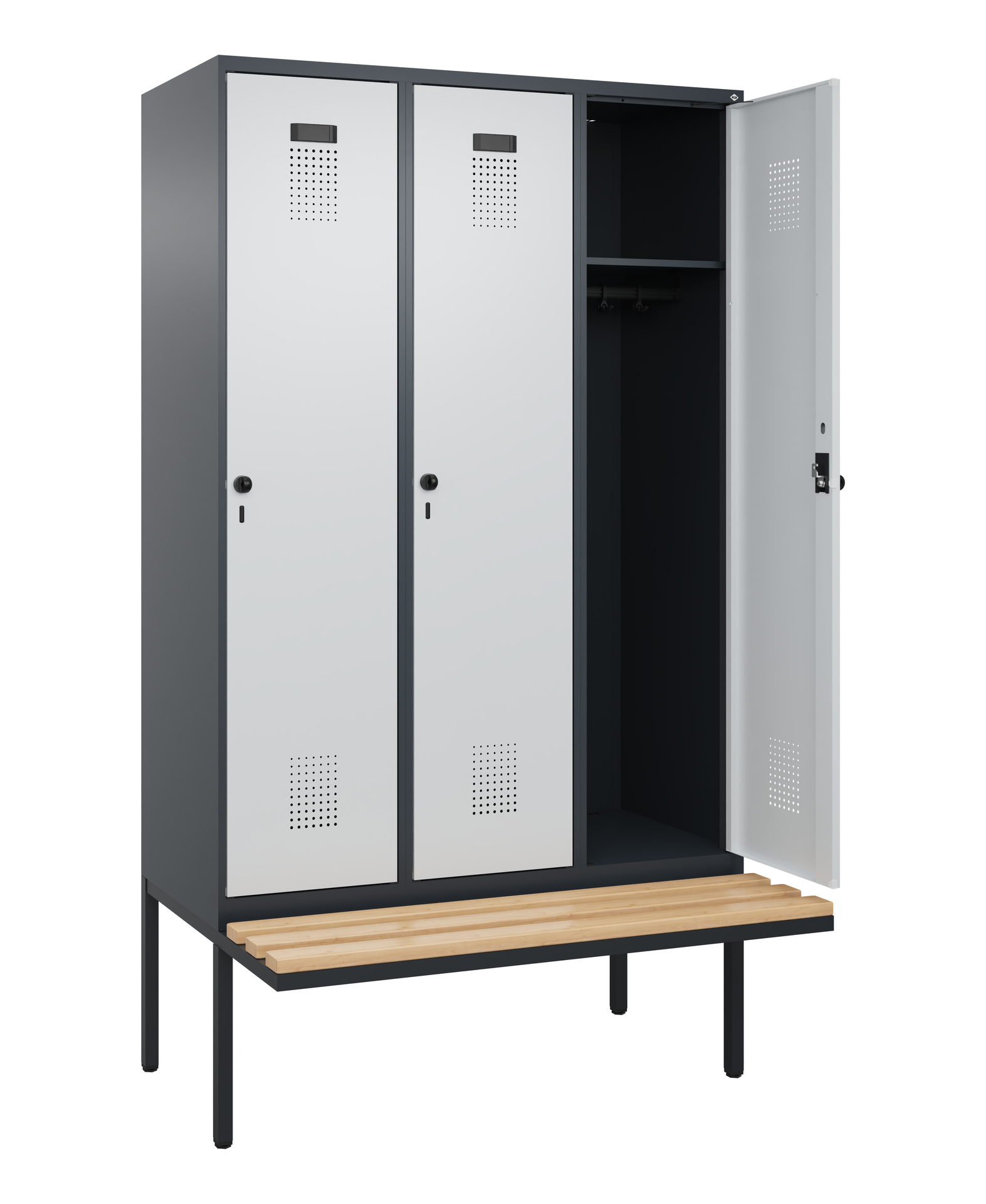 C+P Spind Evolo PLUS, Bank, 3 Abteile, 2120x1200x8