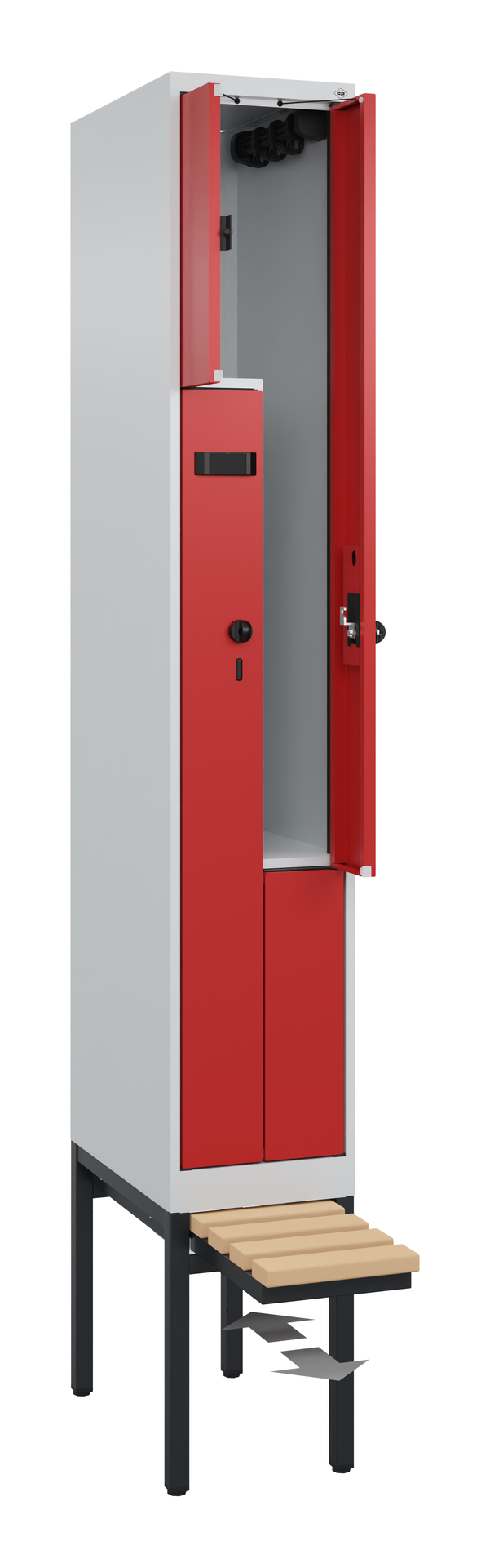 C+P Z-Spind Evolo PLUS, Bank, 2 Fächer, 2120x300x815mm