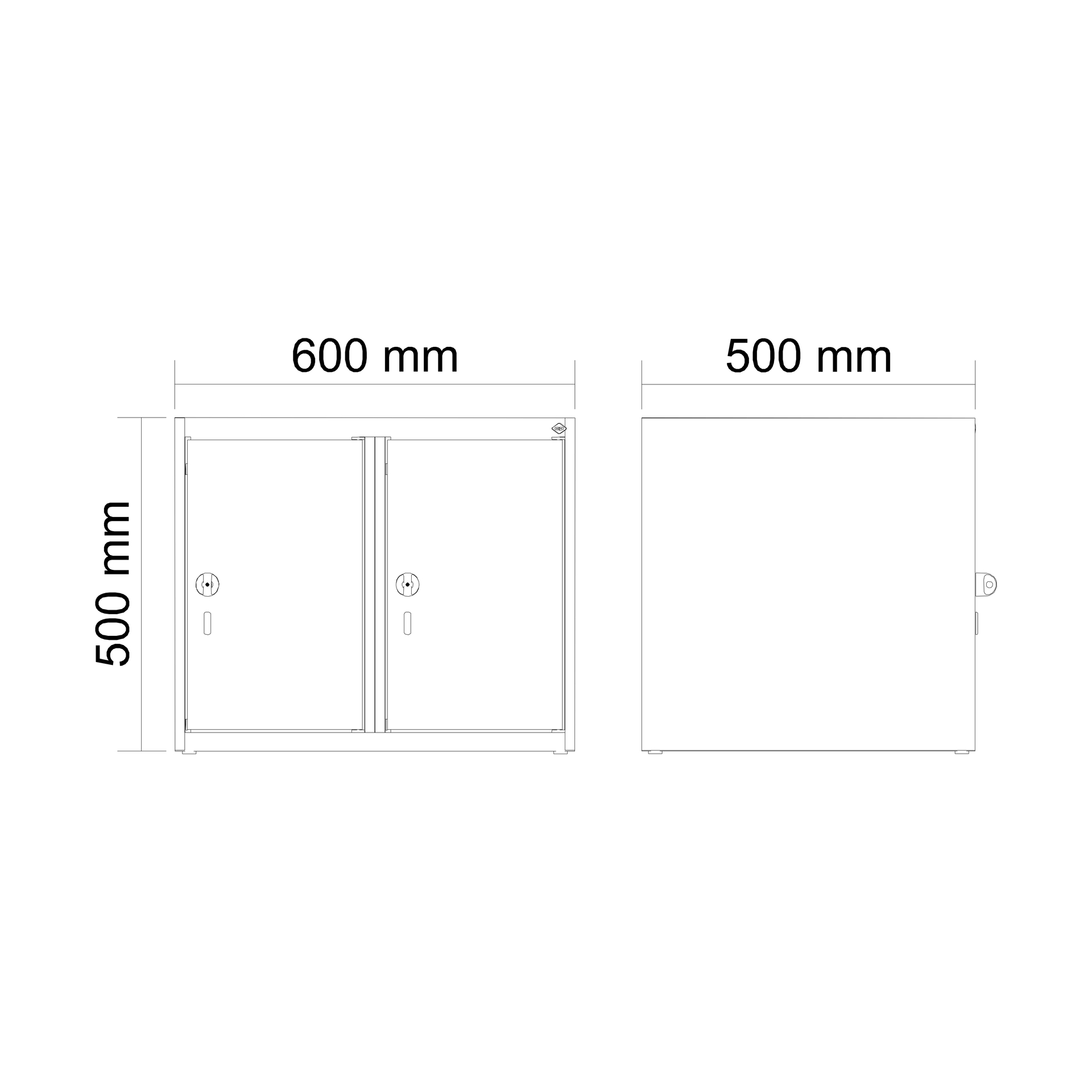 C+P Aufsatzschrank Evolo PLUS, 2 Abteile, 500x600x