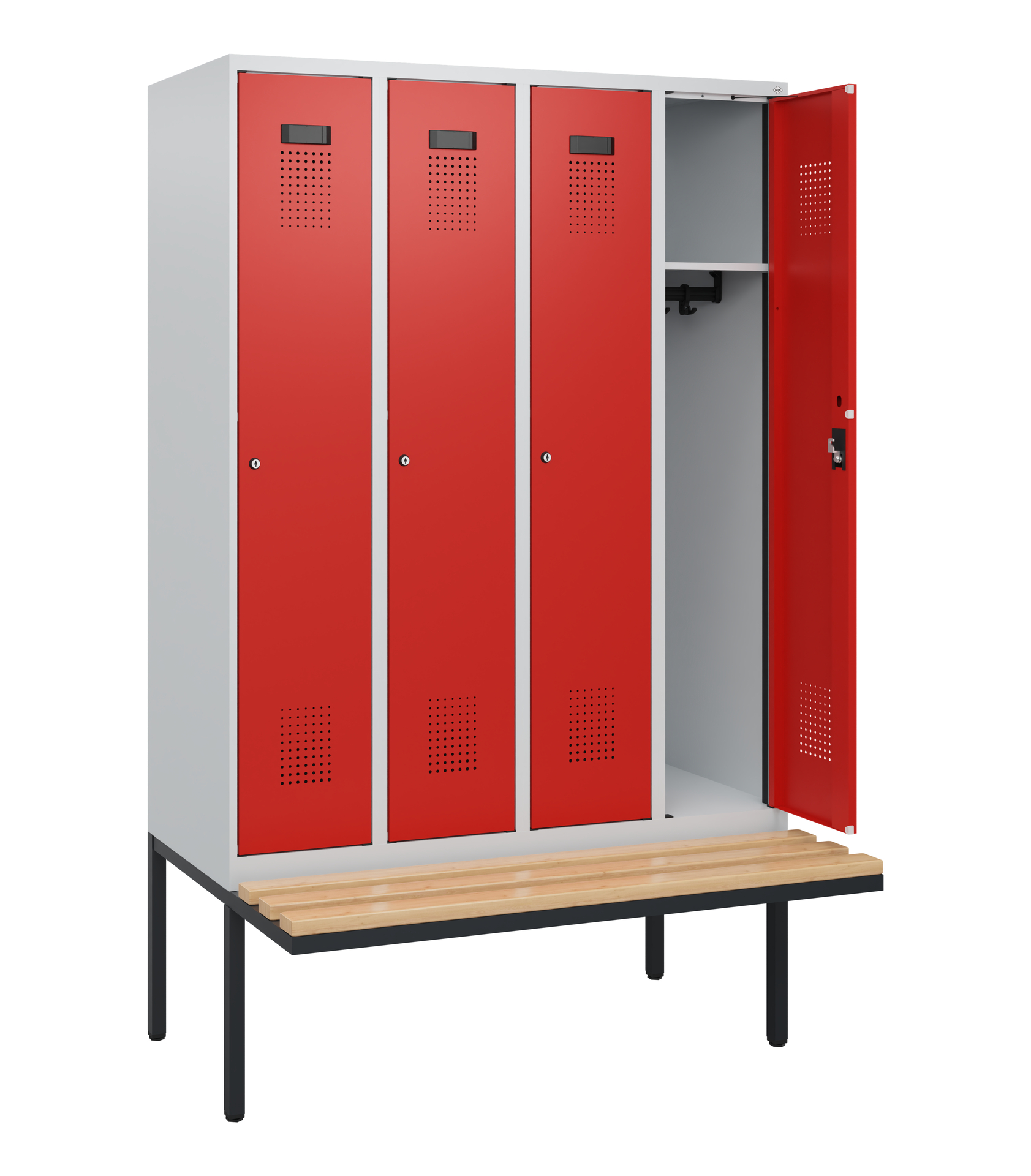 C+P Spind Evolo PLUS, Bank, 4 Abteile, 1950x1200x8