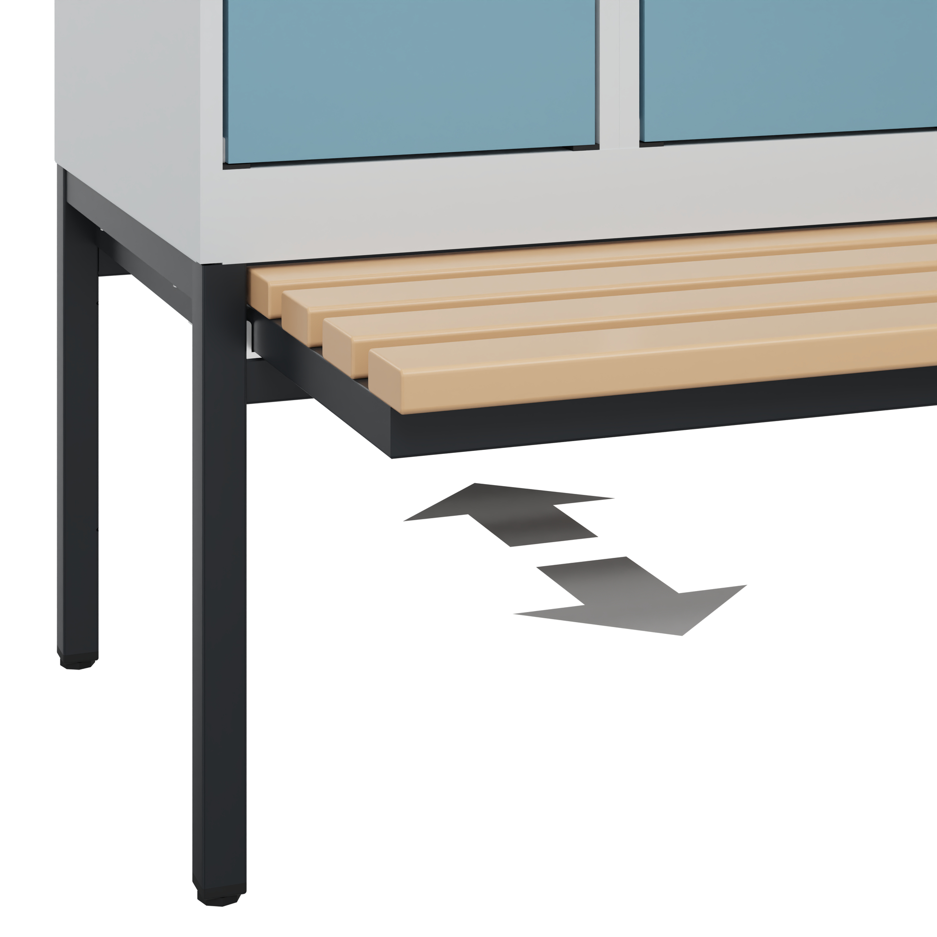 C+P Spind Evolo PLUS, Bank, 4 Abteile, 1950x1200x815mm