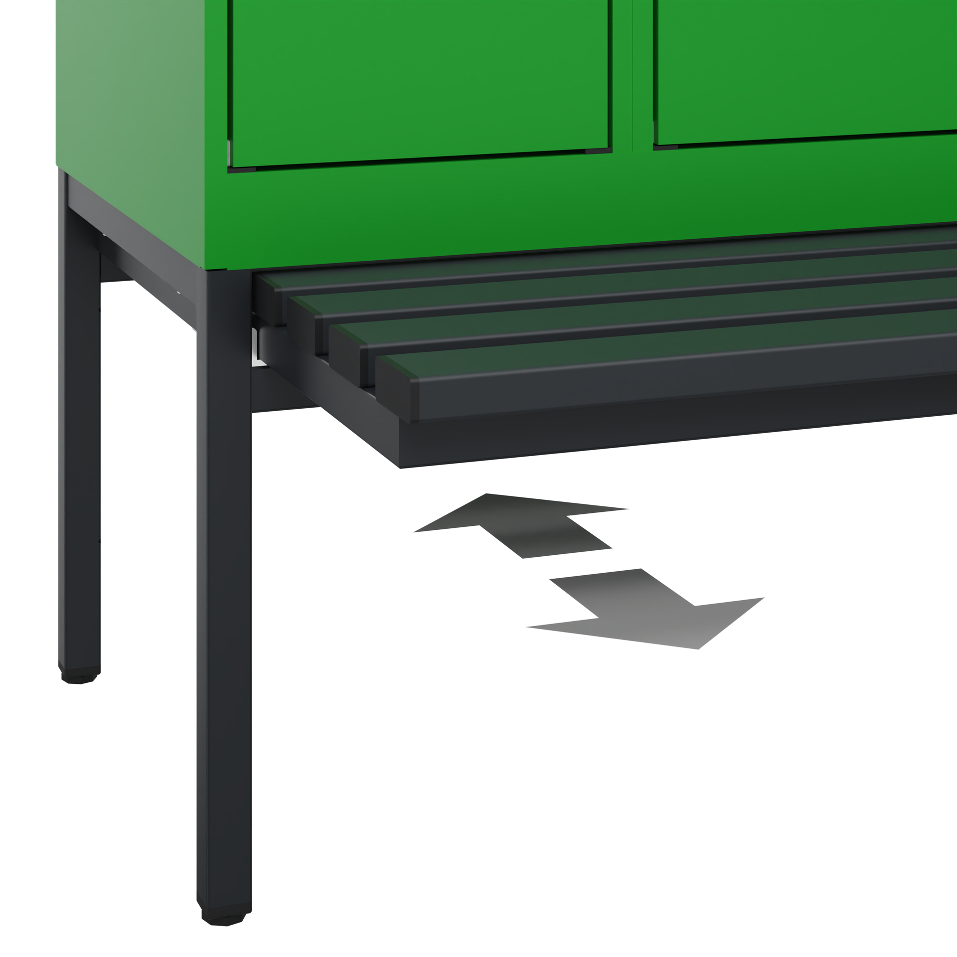 C+P Doppelstöckiger Spind Evolo PLUS, 2 Fächer, 1950x300x815mm