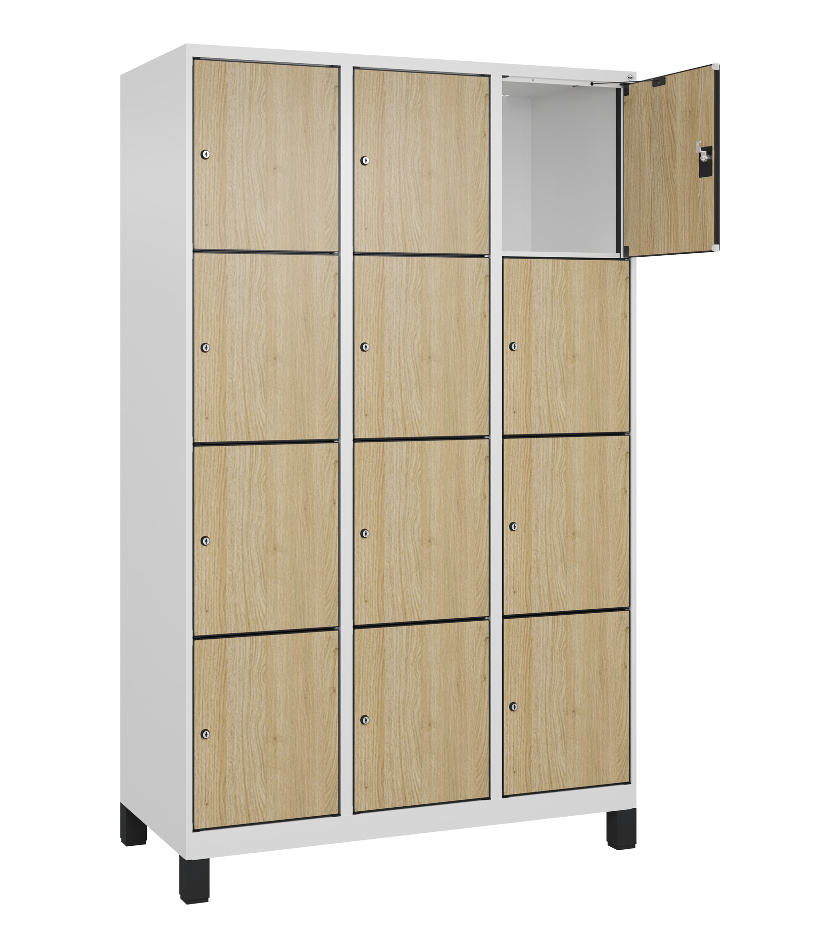 C+P Schlie�fachschrank Evolo PLUS, F��e, 12 F�cher, 1950x1200x500mm