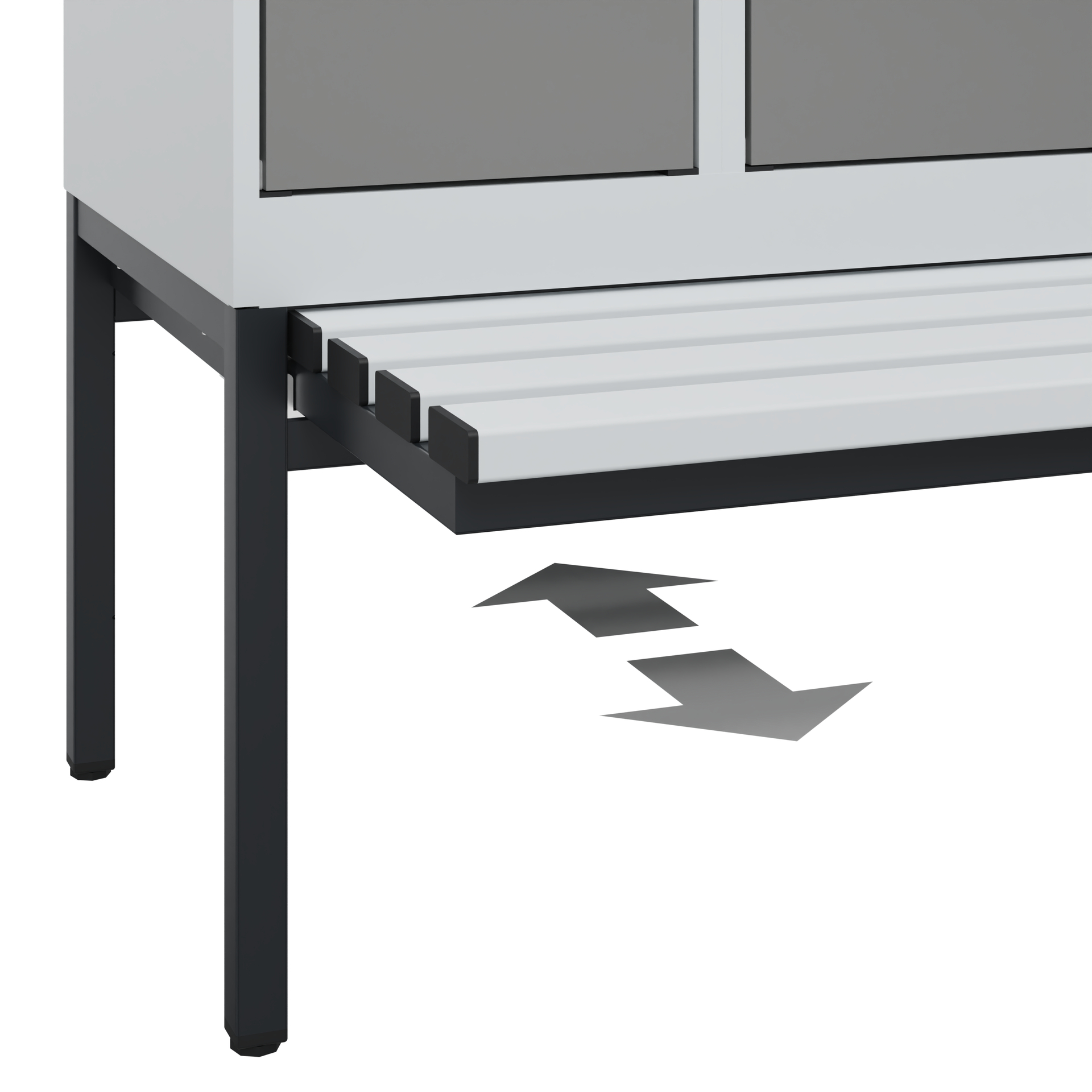 C+P Doppelstöckiger Spind Evolo PLUS, 2 Fächer, 1950x300x815mm