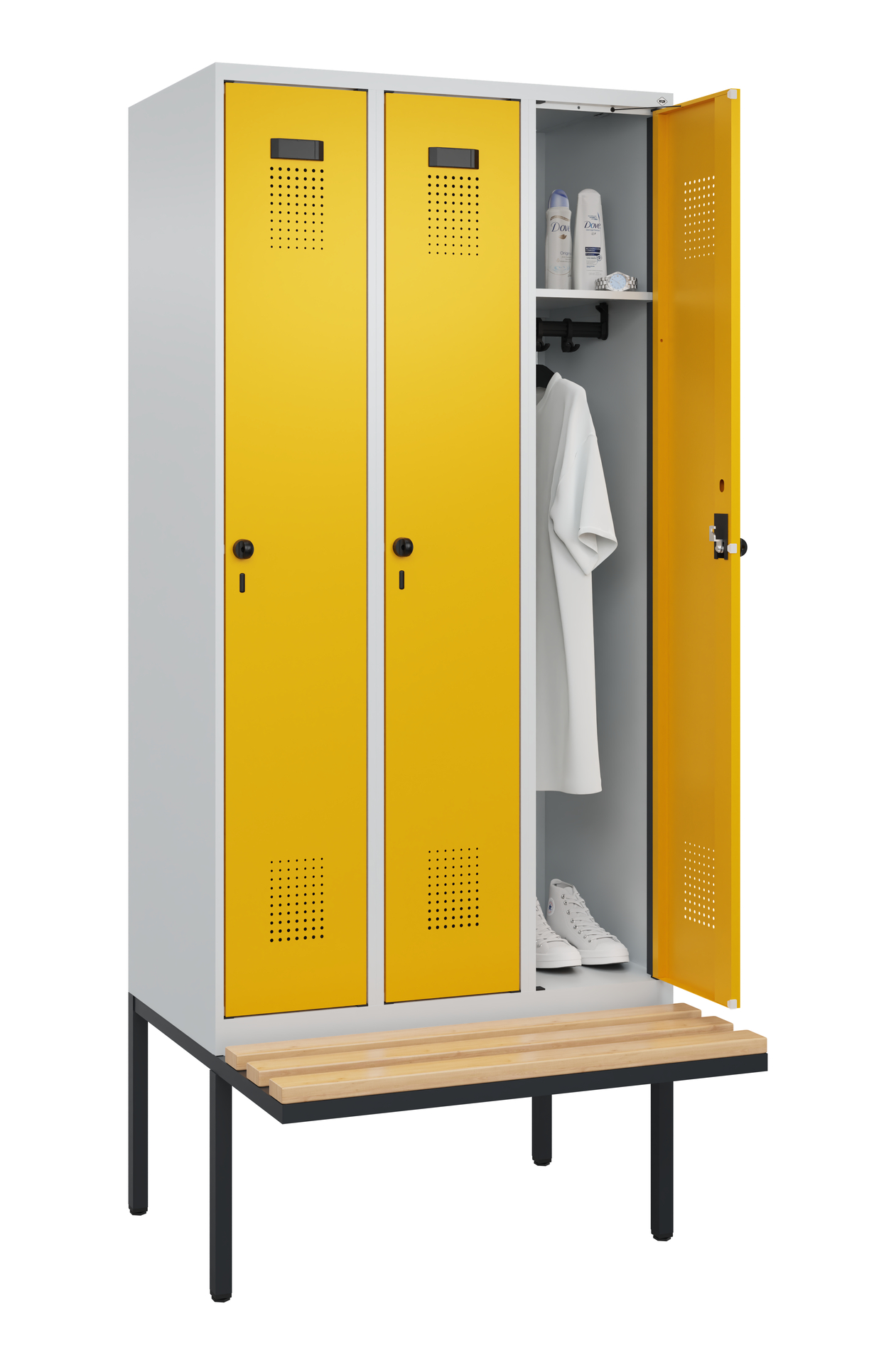 C+P Spind Evolo PLUS, Bank, 3 Abteile, 2120x900x81