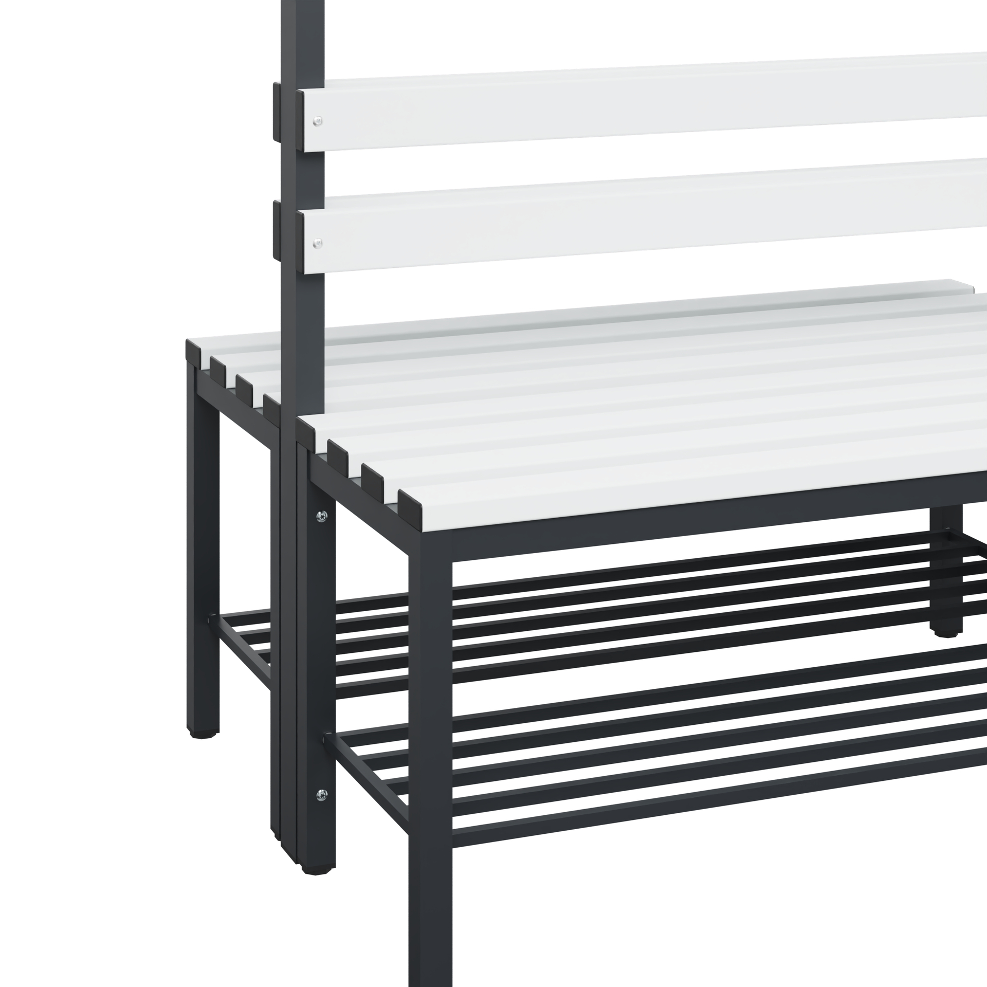 C+P Garderobenbank Solid, 1716x1000x770mm, 7021/Weiß