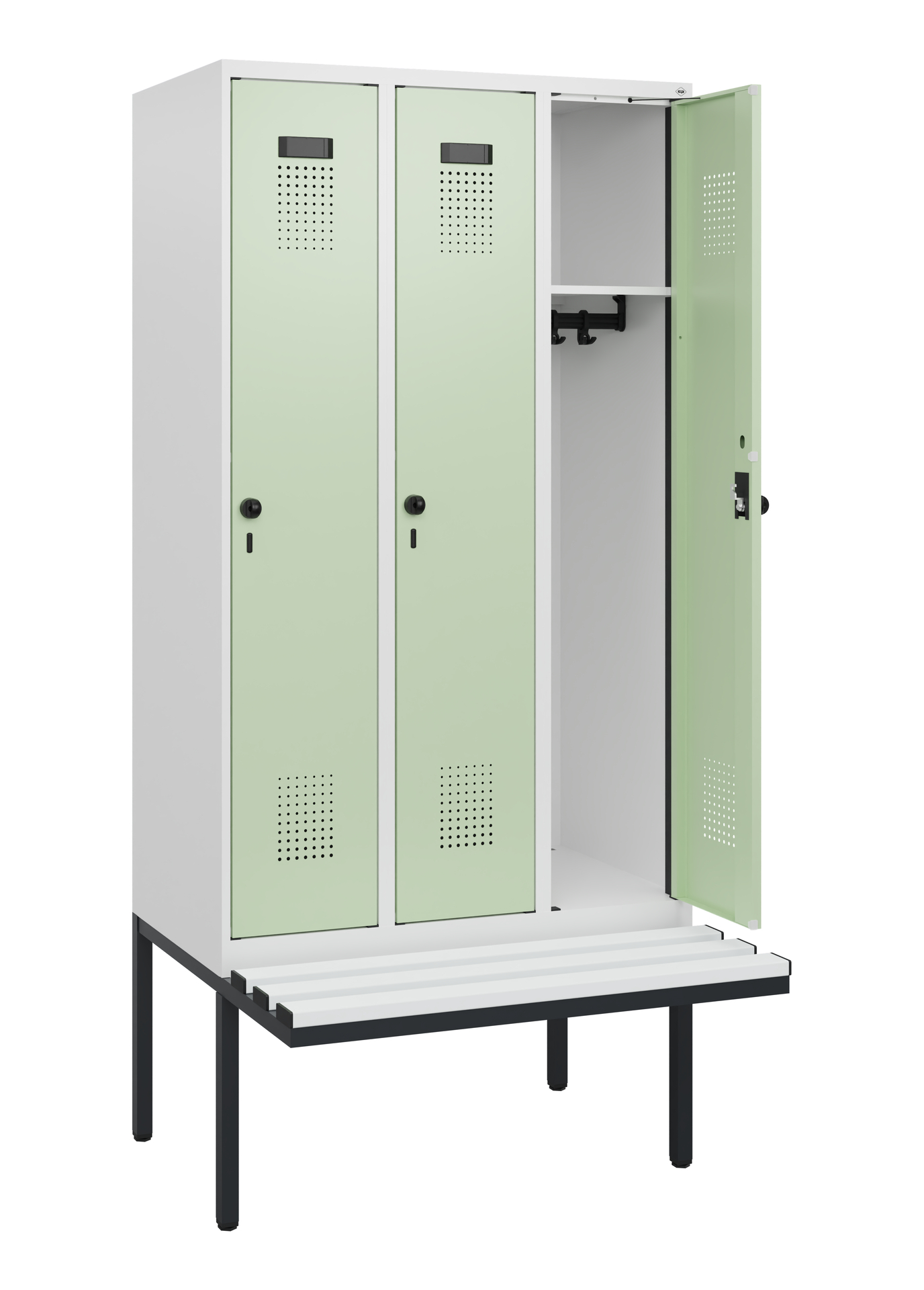 C+P Spind Evolo PLUS, Bank, 3 Abteile, 1950x900x81