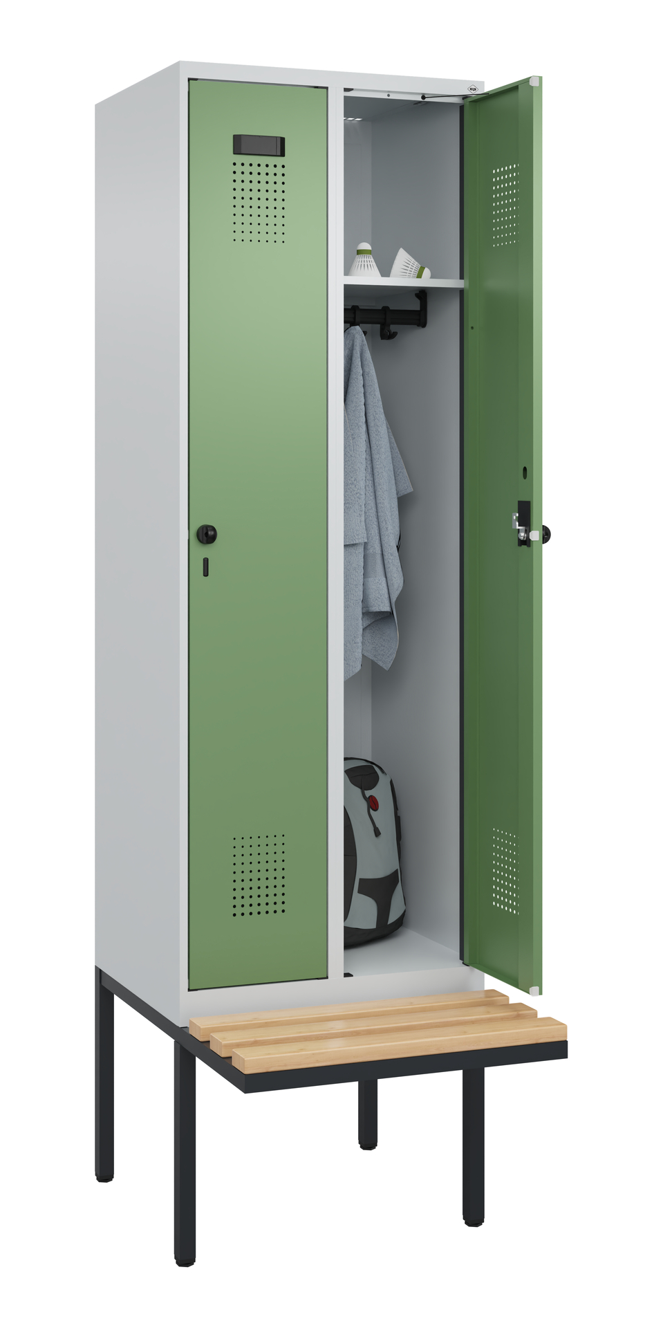 C+P Spind Evolo PLUS, Bank, 2 Abteil, 2120x600x815