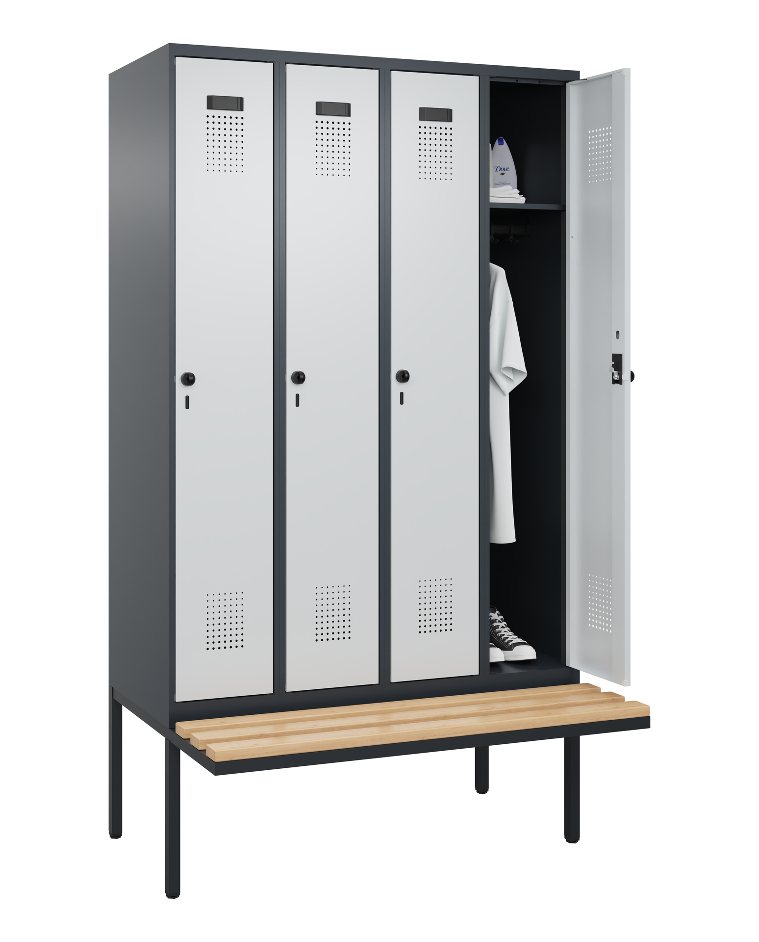 C+P Spind Evolo PLUS, Bank, 4 Abteile, 2120x1200x8