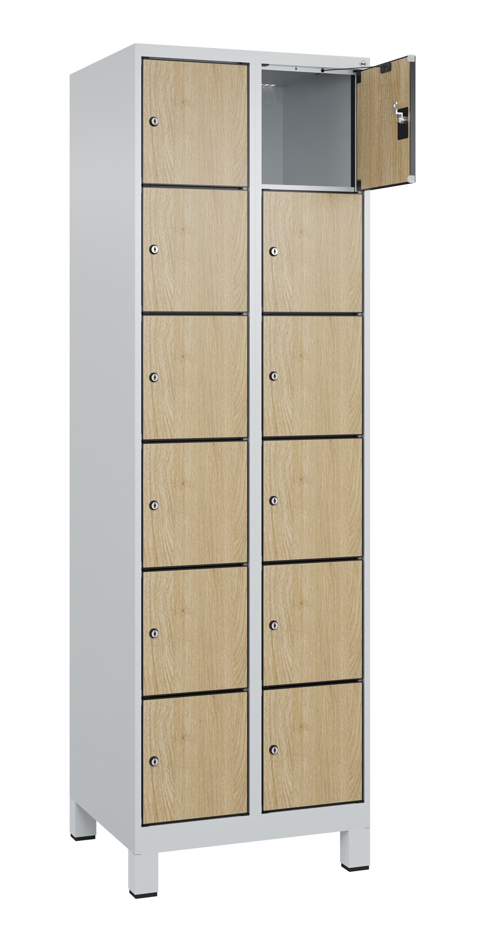 C+P Schlie�fachschrank Evolo PLUS, F��e, 12 F�cher, 1950x600x500mm