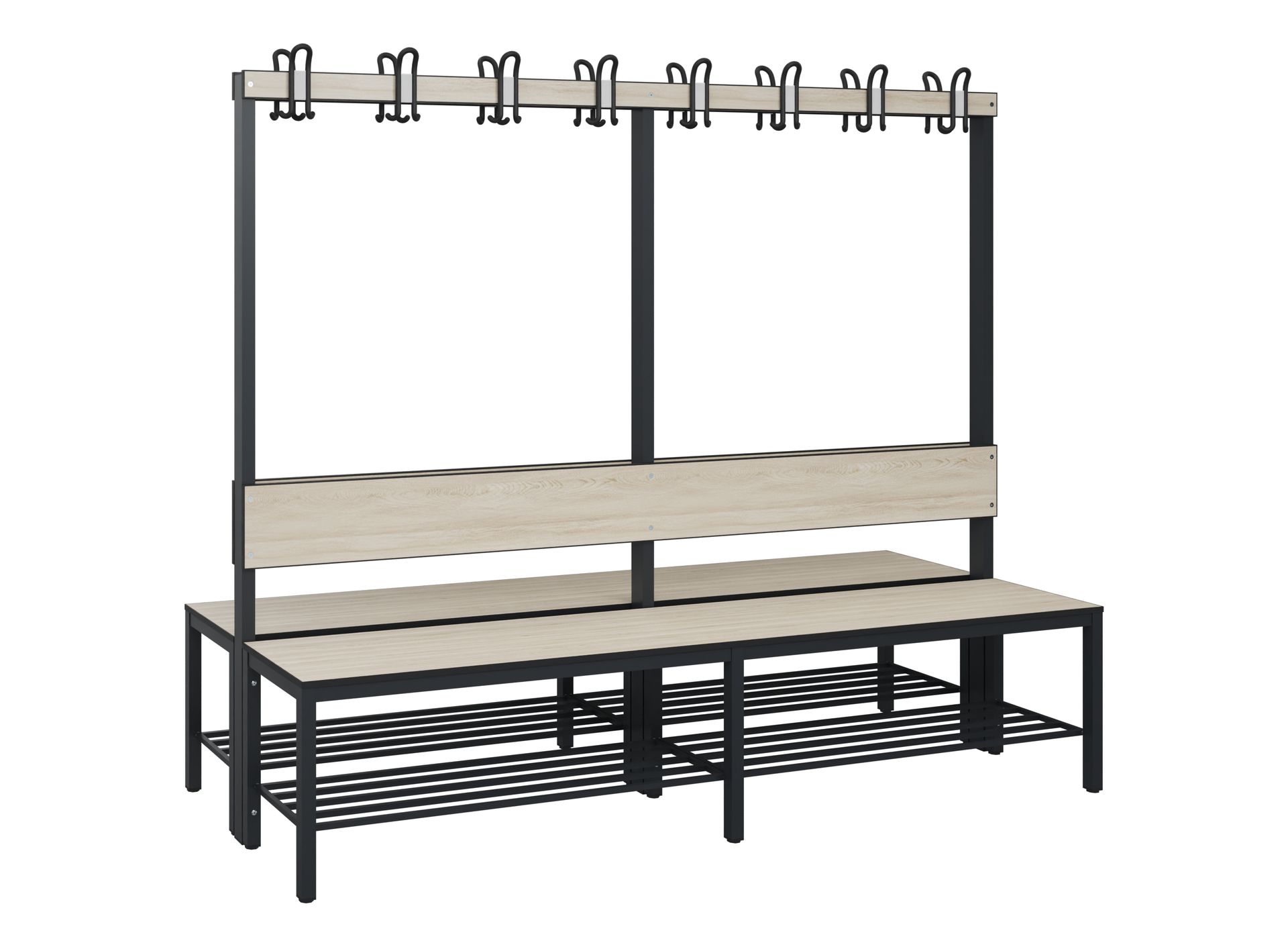 C+P Garderobenbank Solid HPL, 1716x2000x770mm, 7021/VK031
