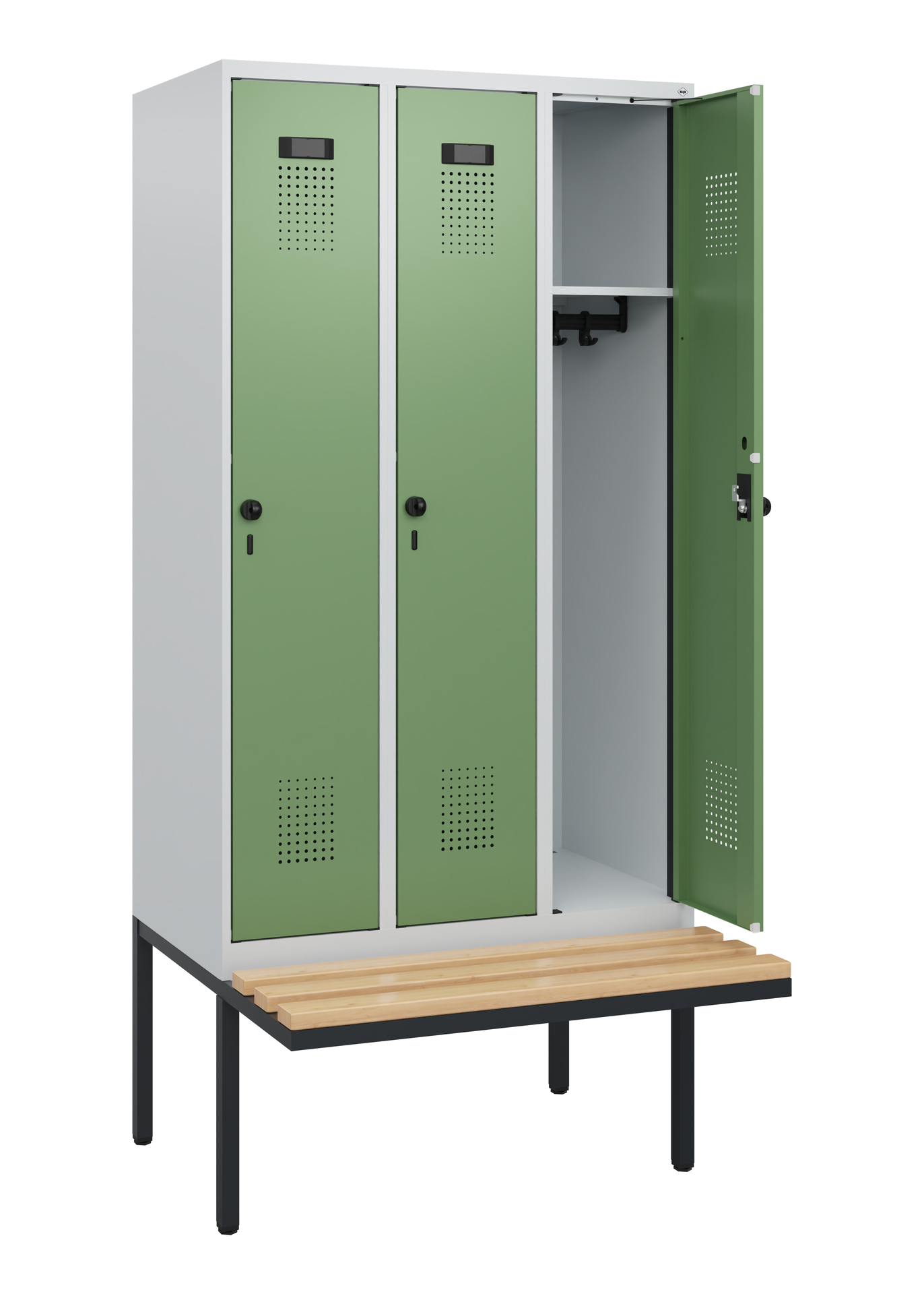 C+P Spind Evolo PLUS, Bank, 3 Abteile, 1950x900x81