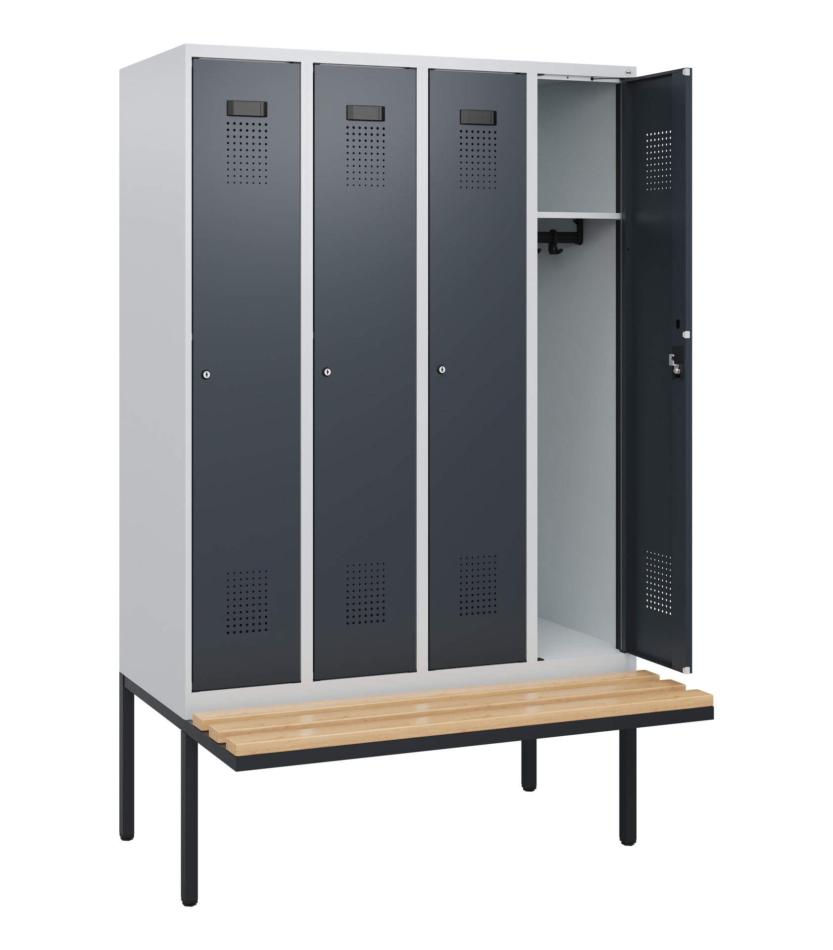 C+P Spind Evolo PLUS, Bank, 4 Abteile, 1950x1200x8