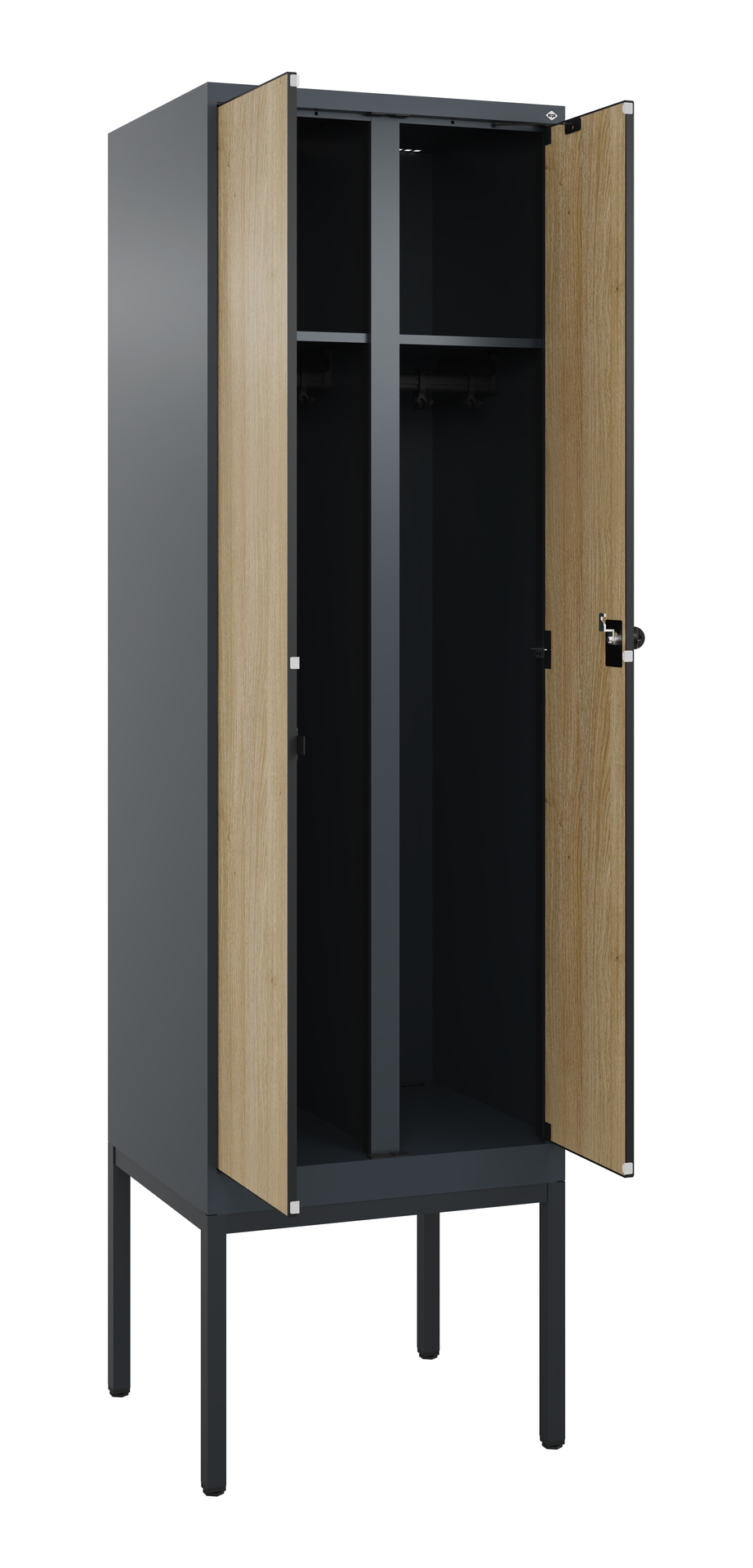 C+P Schwarz-Wei�-Spind Evolo PLUS, Gestell, 2 Abteile, 2120x600x500mm C+P Schwarz-Wei�-Spind Evolo PLUS, Gestell, 2 Abteile, 2120x600x500mm