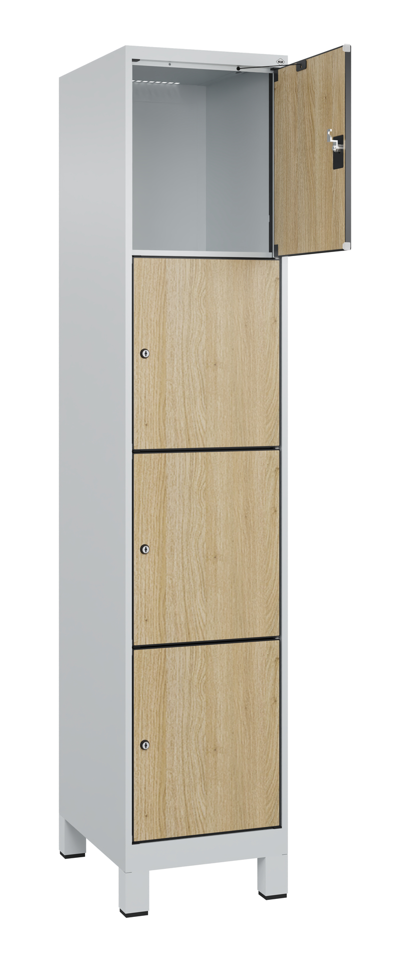 C+P Schlie�fachschrank Evolo PLUS, F��e, 4 F�cher, 1950x400x500mm