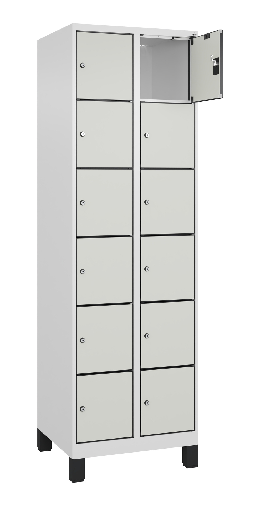 C+P Schlie�fachschrank Evolo PLUS, F��e, 12 F�cher, 1950x600x500mm