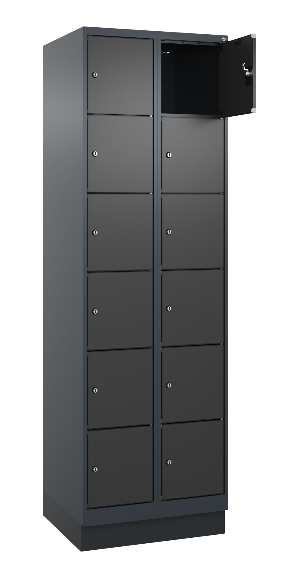 C+P Schlie�fachschrank Evolo PLUS, Sockel, 12 F�cher, 1950x600x500mm