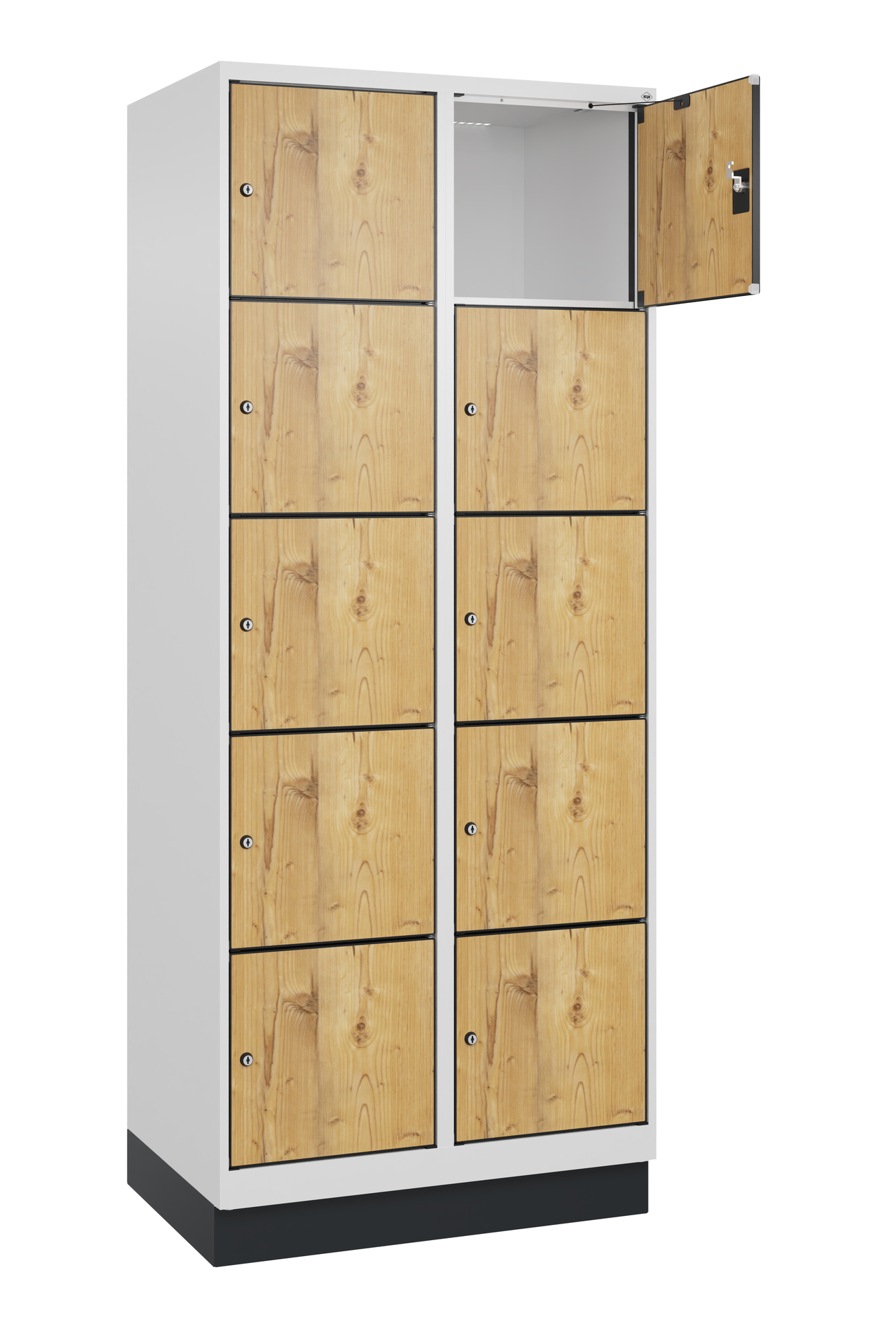 C+P Schlie�fachschrank Evolo PLUS, Sockel, 10 F�cher, 1950x800x500mm