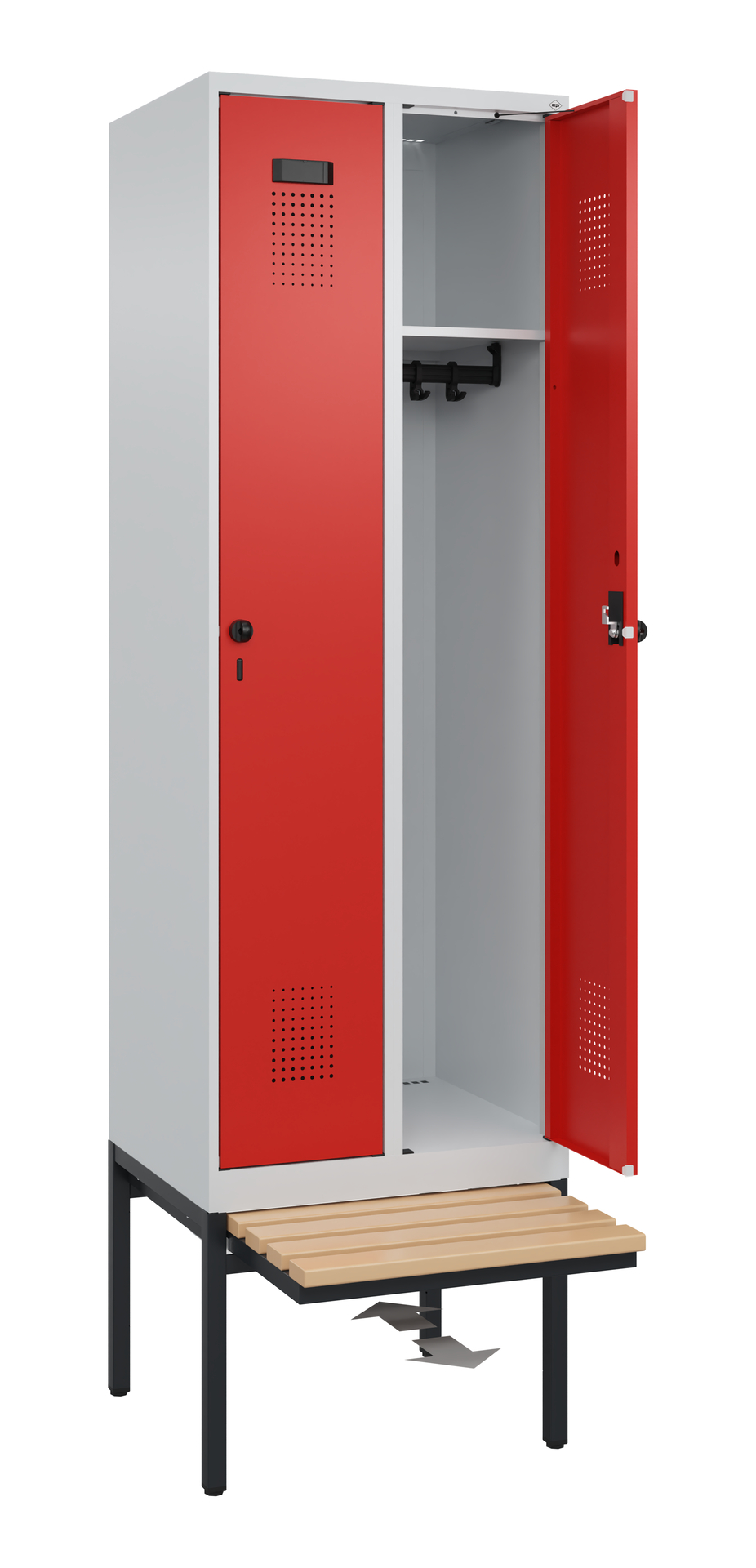 C+P Spind Evolo PLUS, Bank, 2 Abteil, 2120x600x815mm