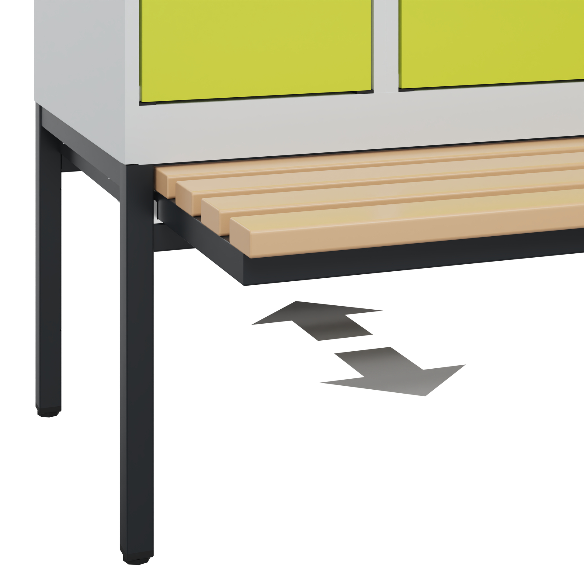 C+P Doppelstöckiger Spind Evolo PLUS, 2 Fächer, 1950x300x815mm