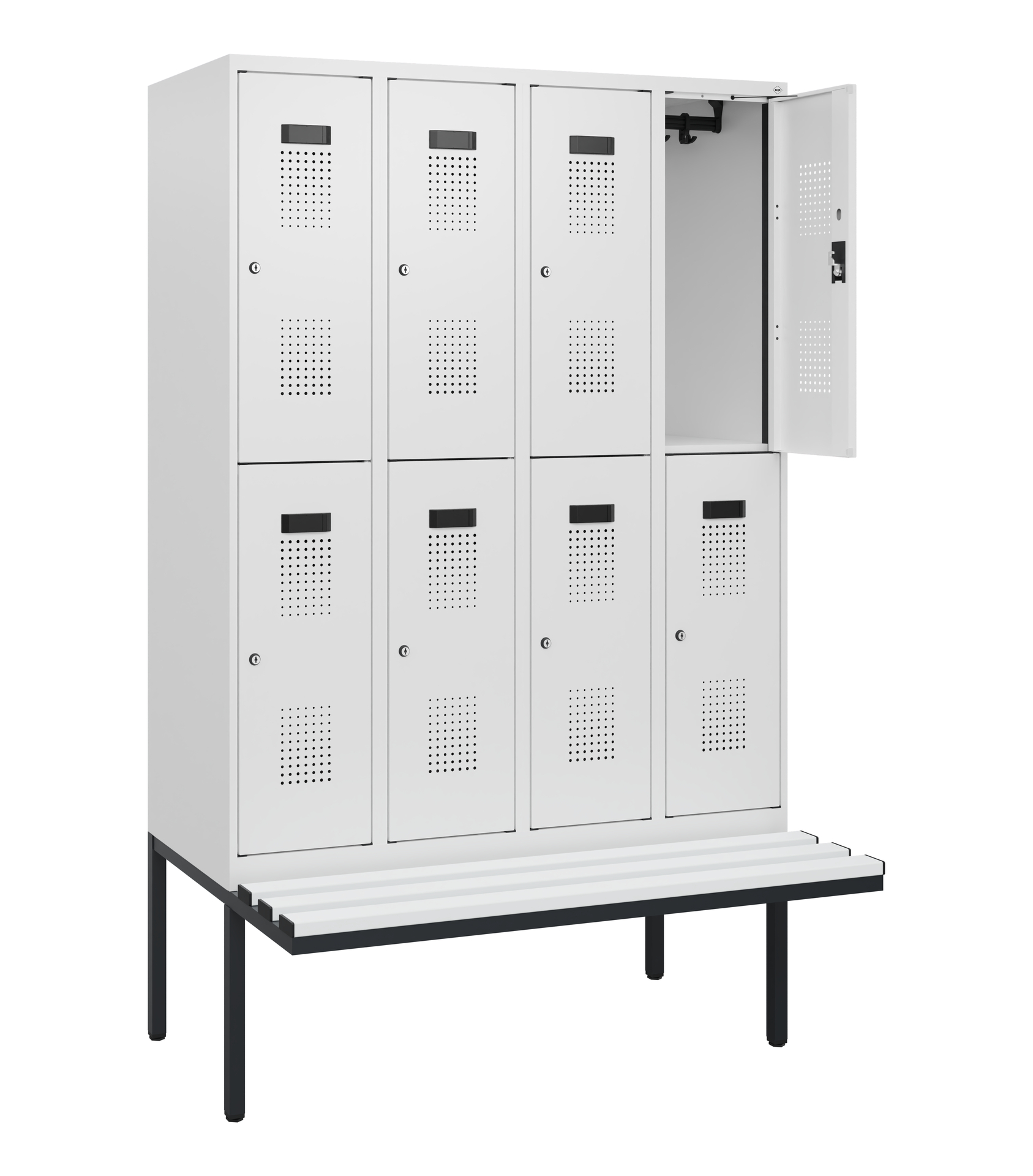 C+P Doppelstock-Spind Evolo PLUS, Bank, 8 Fächer, 