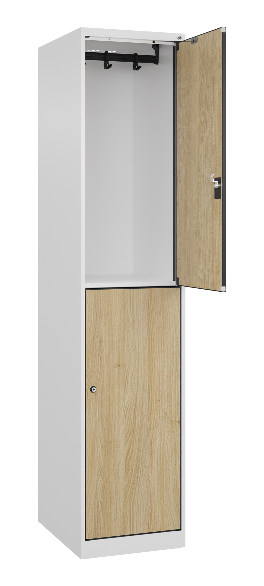 C+P Doppelst�ckiger Spind Evolo PLUS, 2 F�cher, 1850x400x500mm