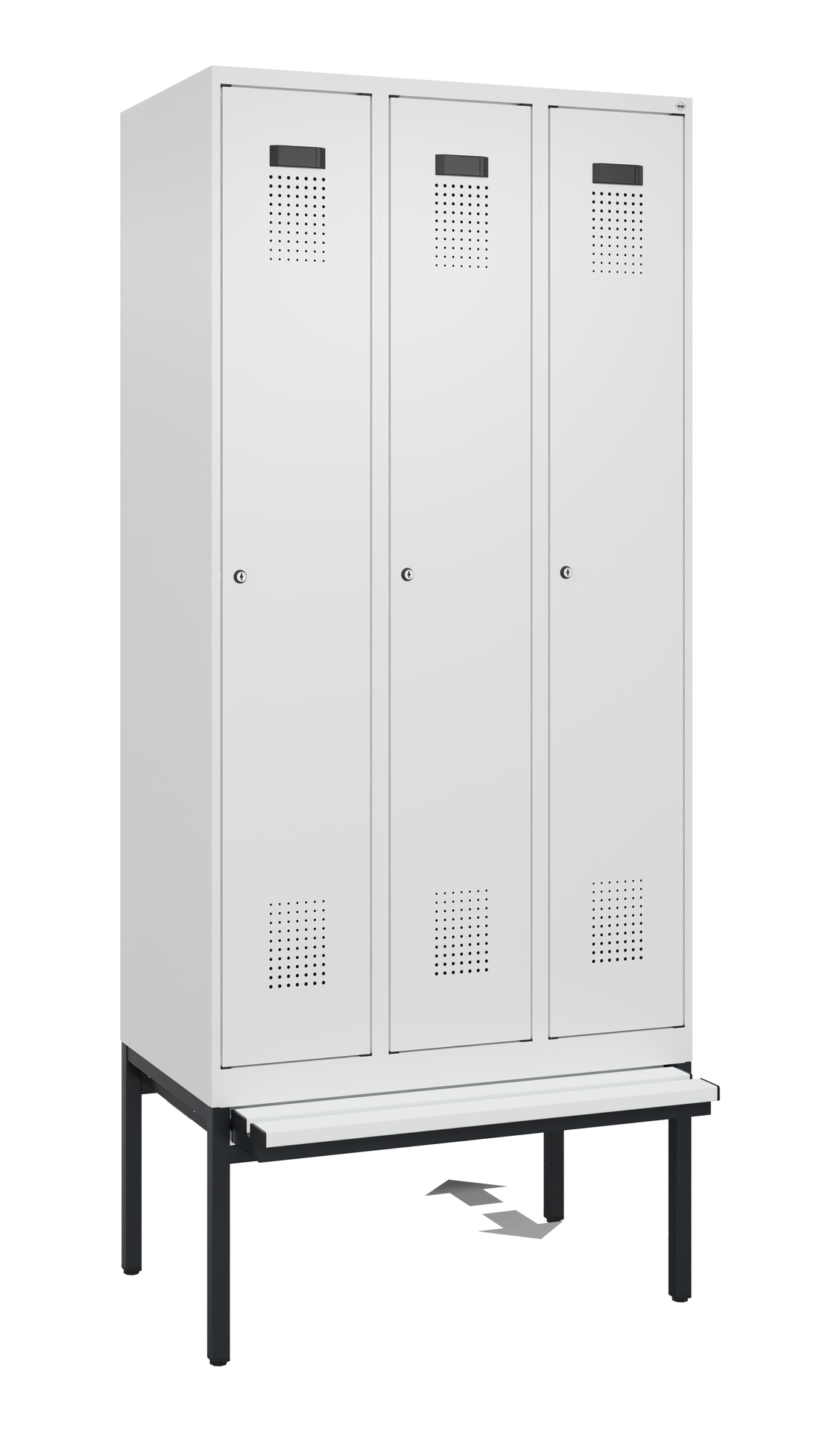 C+P Spind Evolo PLUS, Bank, 3 Abteile, 2120x900x815mm