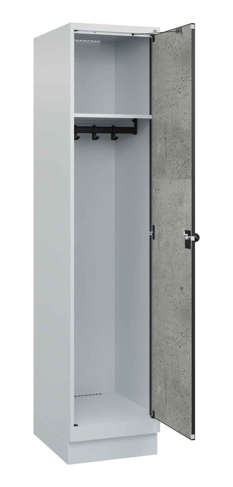 C+P Spind Evolo PLUS, Sockel, 1 Abteil, 1630x400x500mm