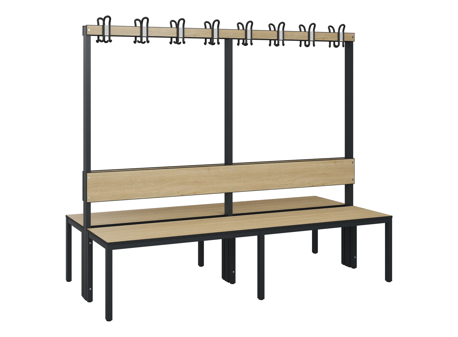 C+P Garderobenbank Solid HPL, 1716x2000x770mm, 7021/VK032