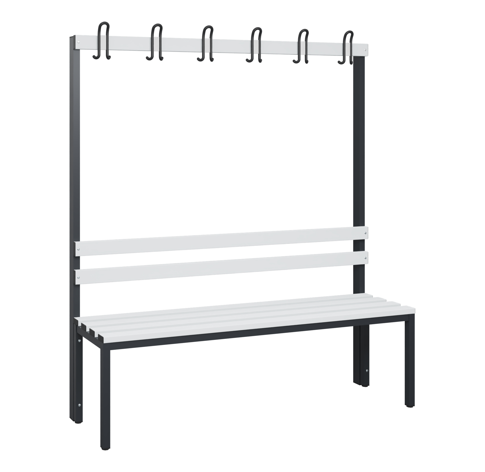 C+P Garderobenbank Solid, 1716x1500x412mm, 7021/Lichtgrau