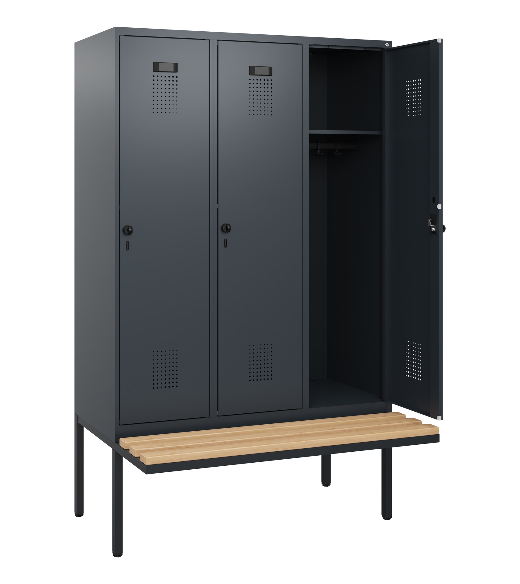 C+P Spind Evolo PLUS, Bank, 3 Abteile, 1950x1200x8