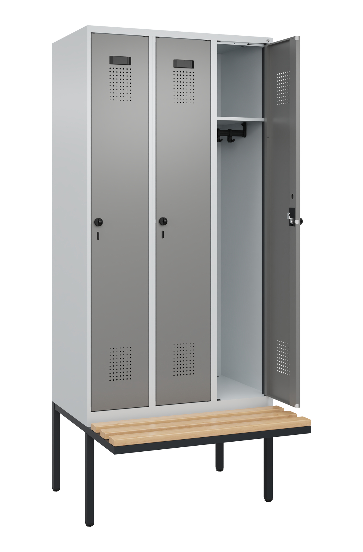 C+P Spind Evolo PLUS, Bank, 3 Abteile, 2120x900x81