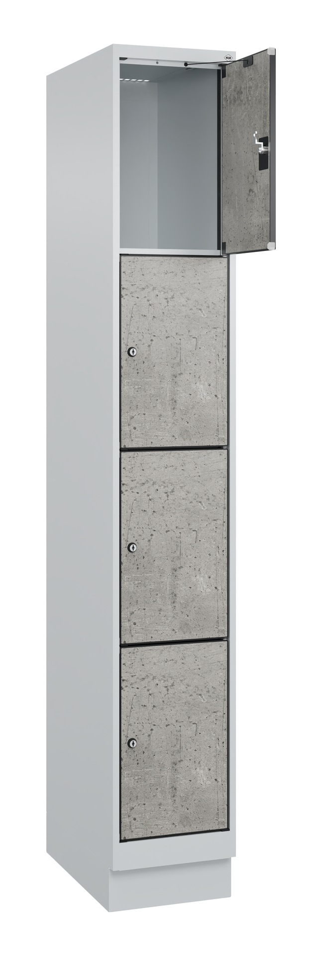 C+P Schlie�fachschrank Evolo PLUS, Sockel, 4 F�cher, 1950x300x500mm