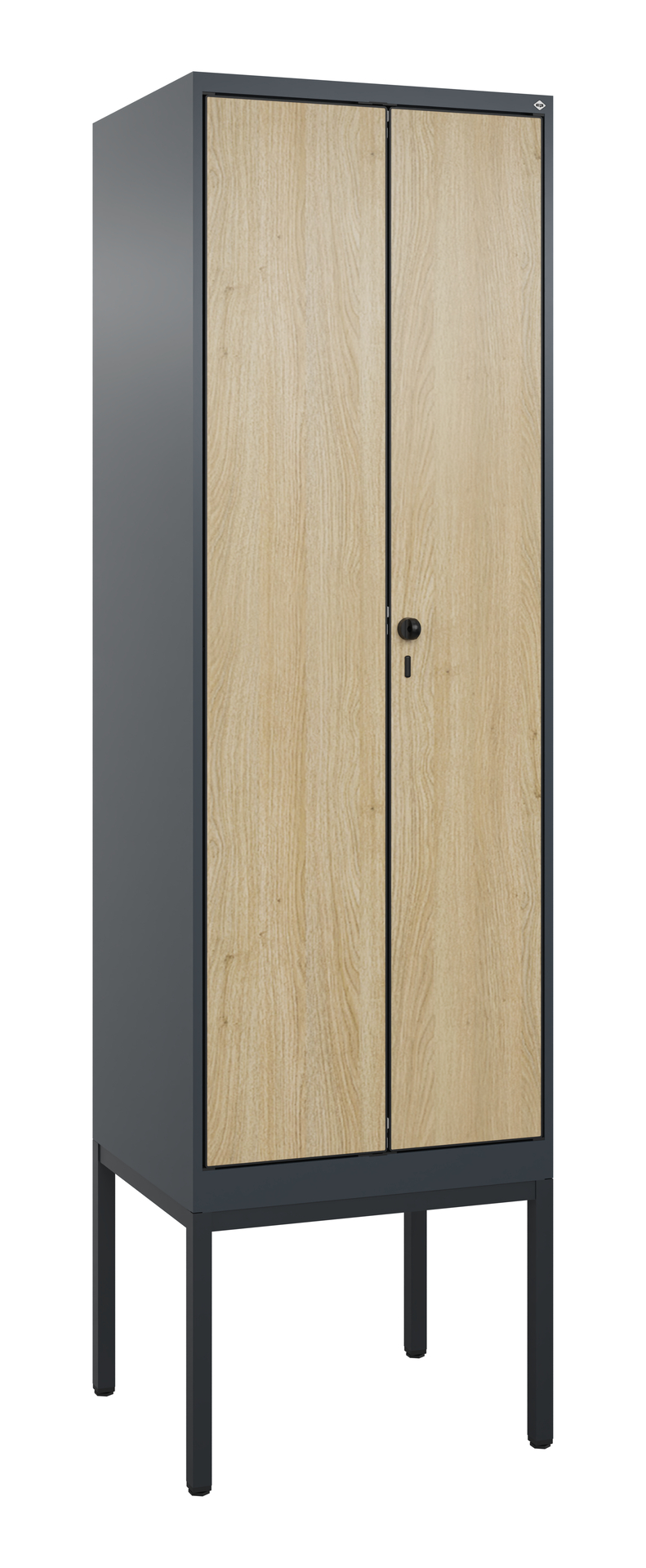 C+P Schwarz-Wei�-Spind Evolo PLUS, Gestell, 2 Abteile, 2120x600x500mm